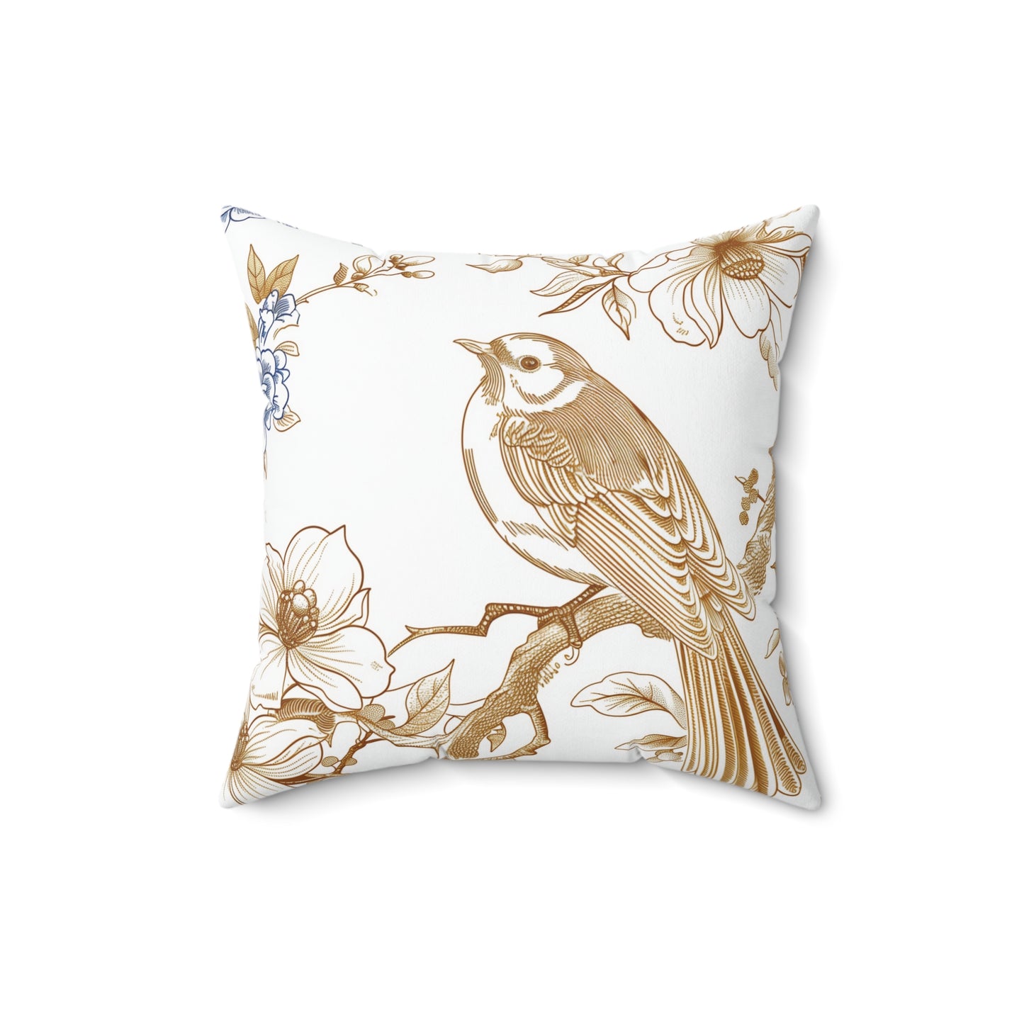 Goldie's White Gold & Blue Square Pillow