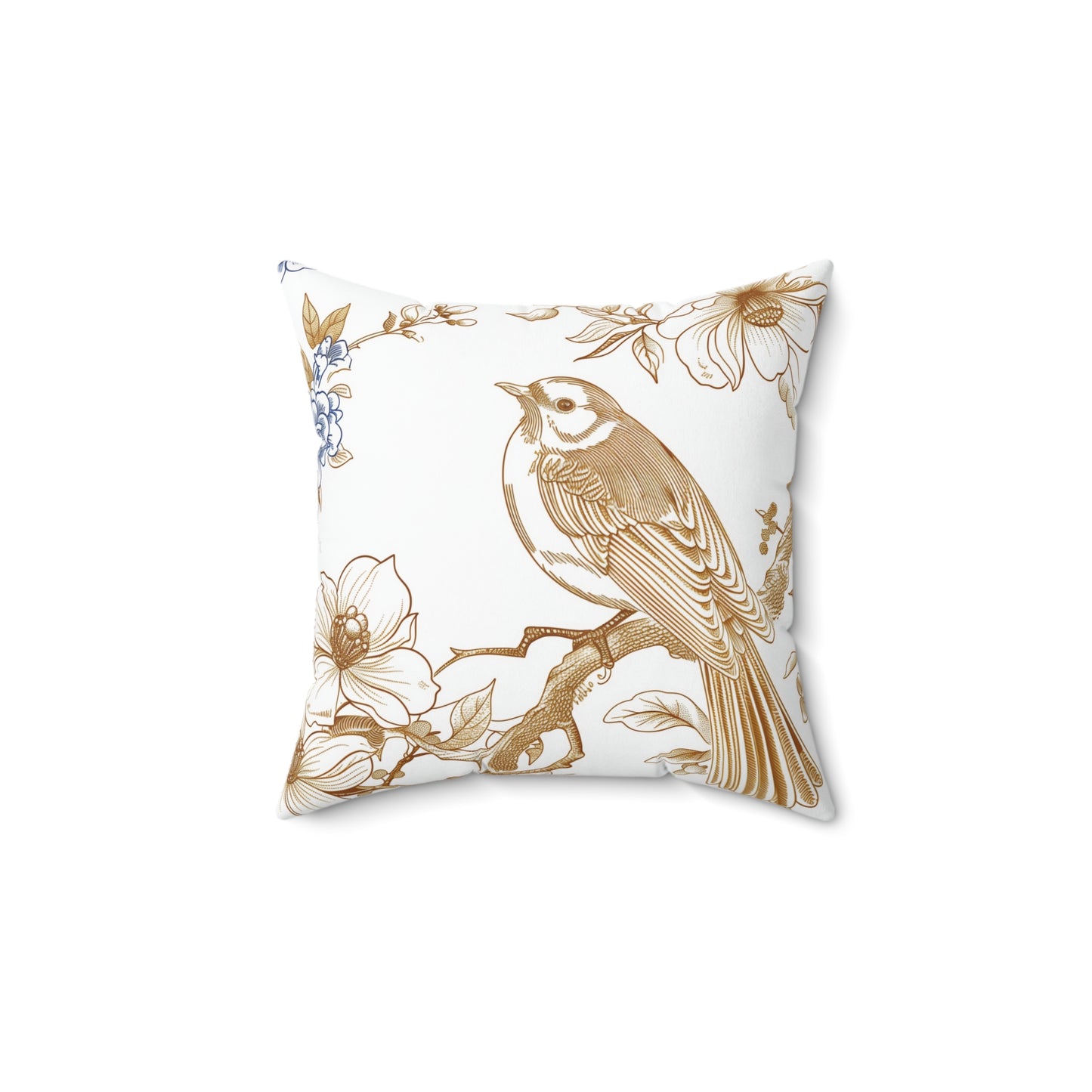 Goldie's White Gold & Blue Square Pillow