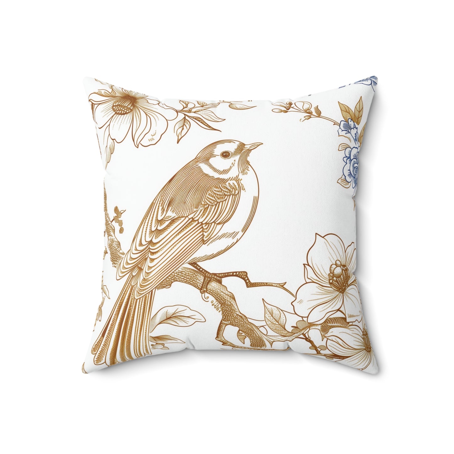 Goldie's White Gold & Blue Square Pillow