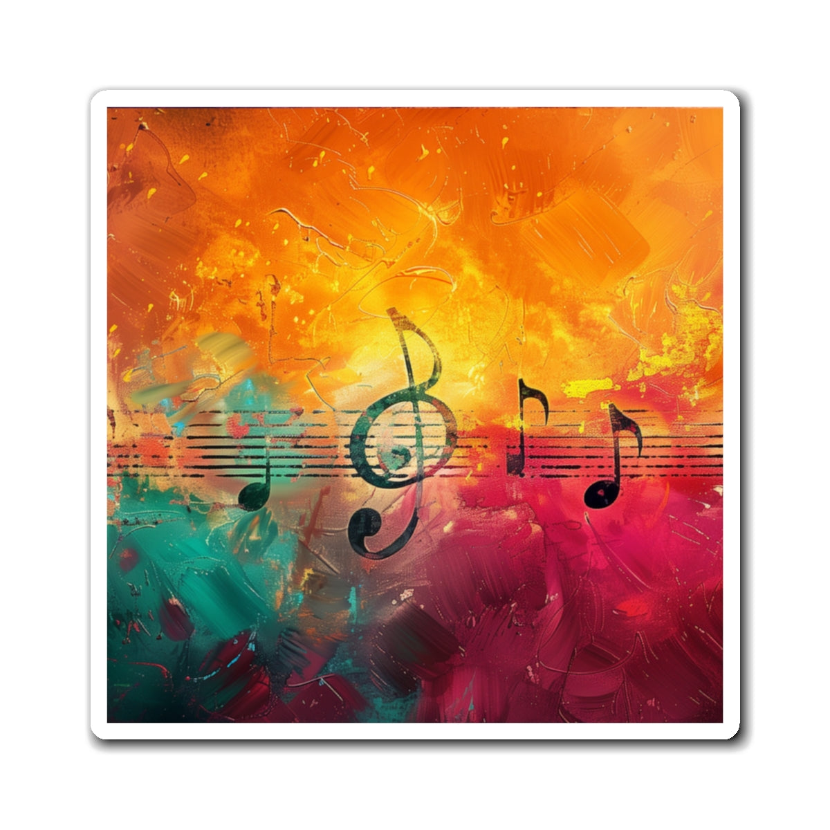 Color Burst Treble Clef Magnets