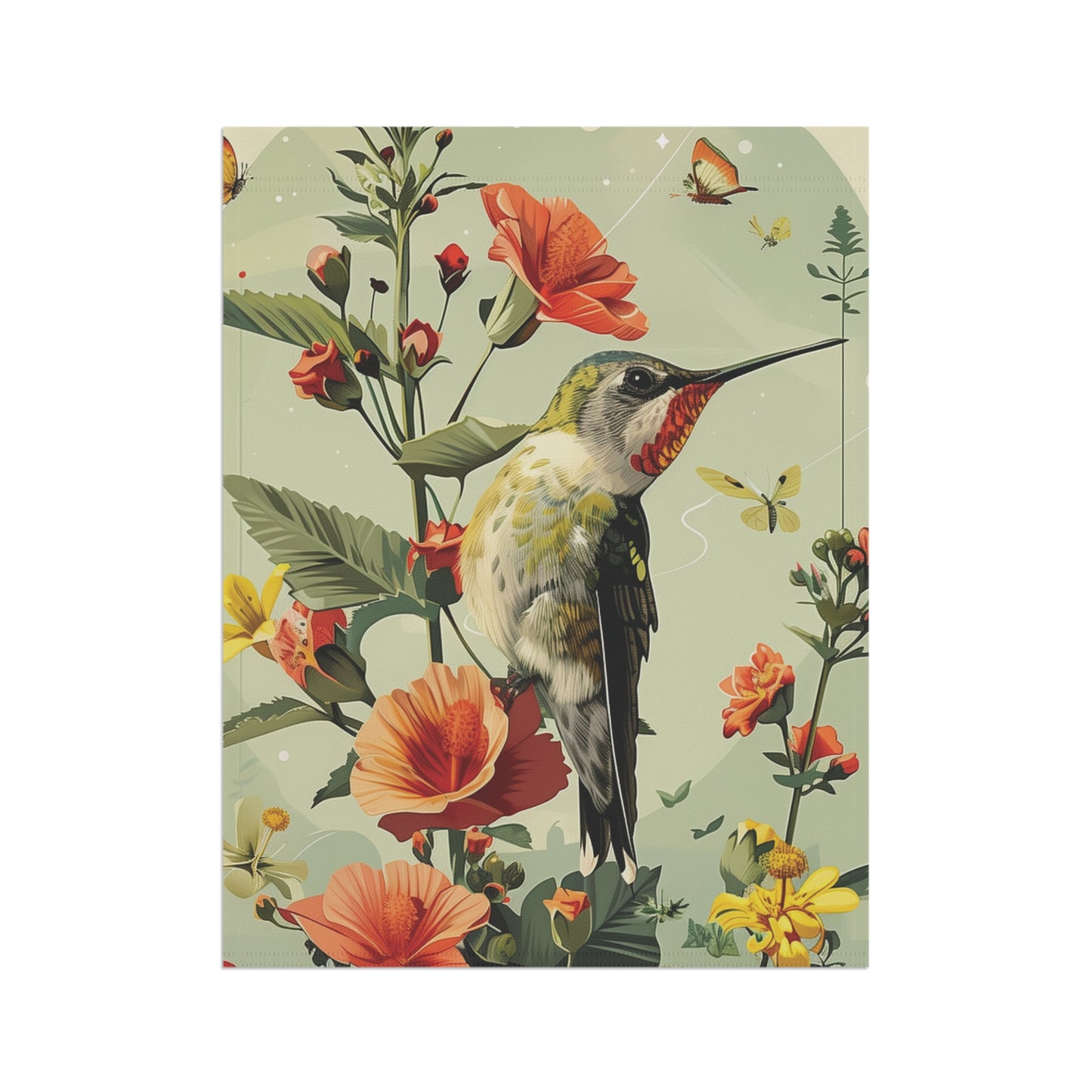 Hummingbird Watcher Garden & House Banner
