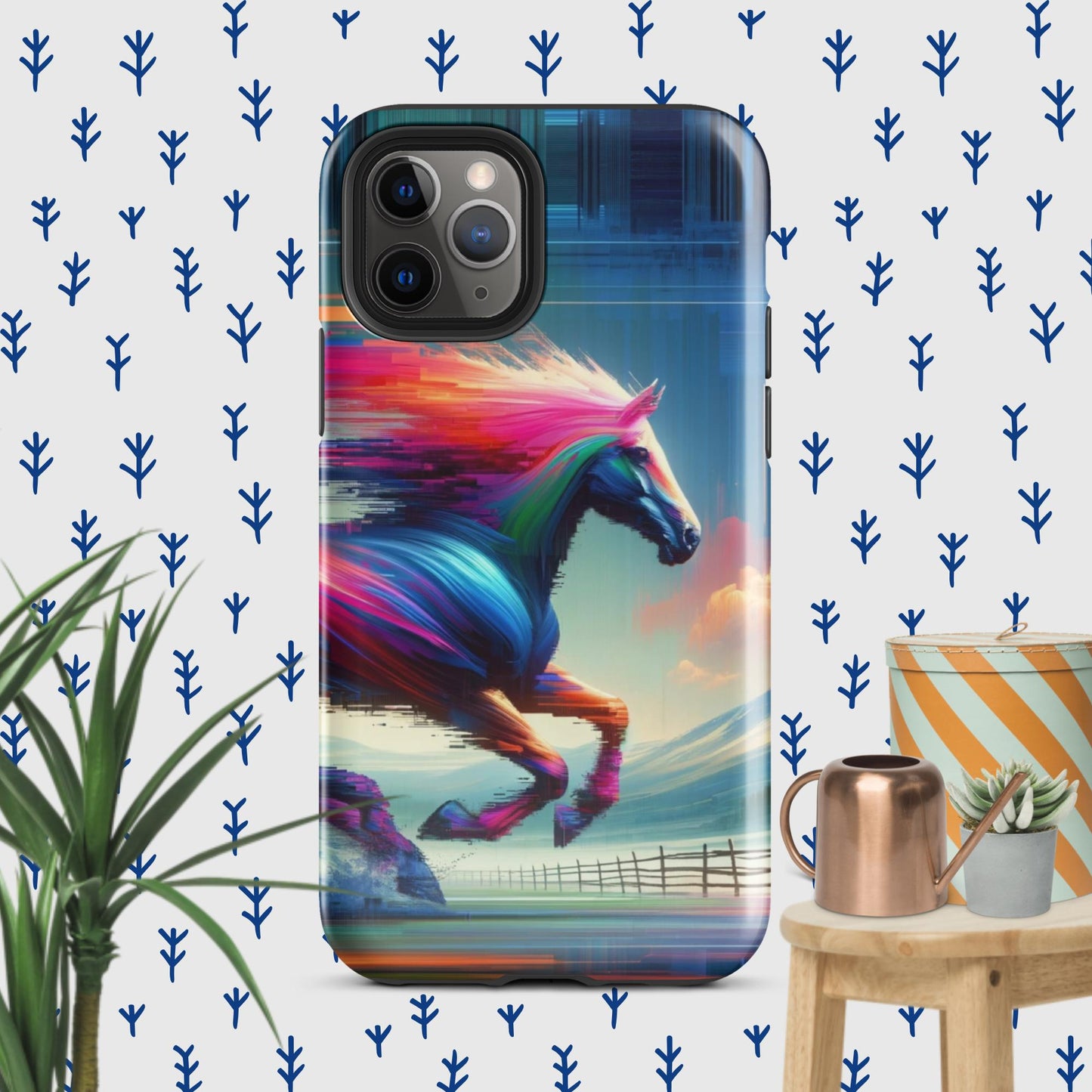 The Hologram Hook Up Glossy / iPhone 11 Pro Horse Glitch Tough Case for iPhone®