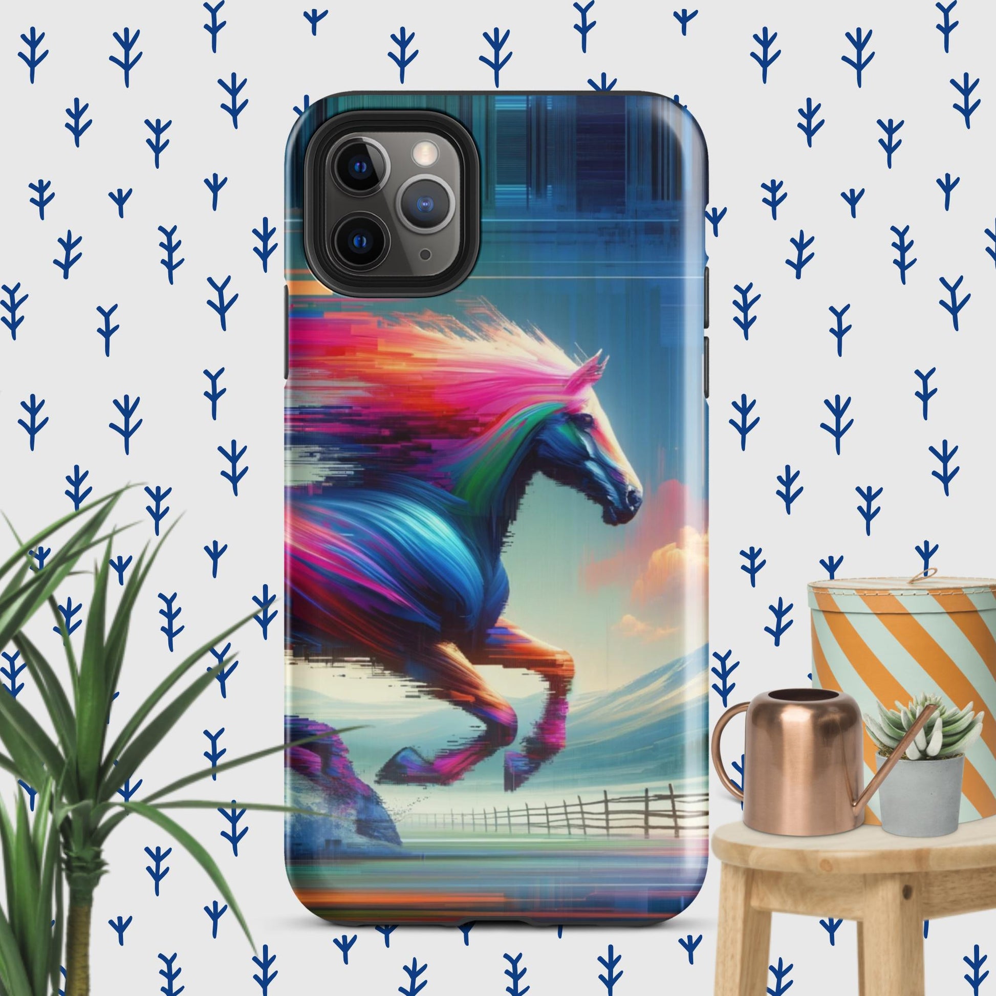 The Hologram Hook Up Glossy / iPhone 11 Pro Max Horse Glitch Tough Case for iPhone®