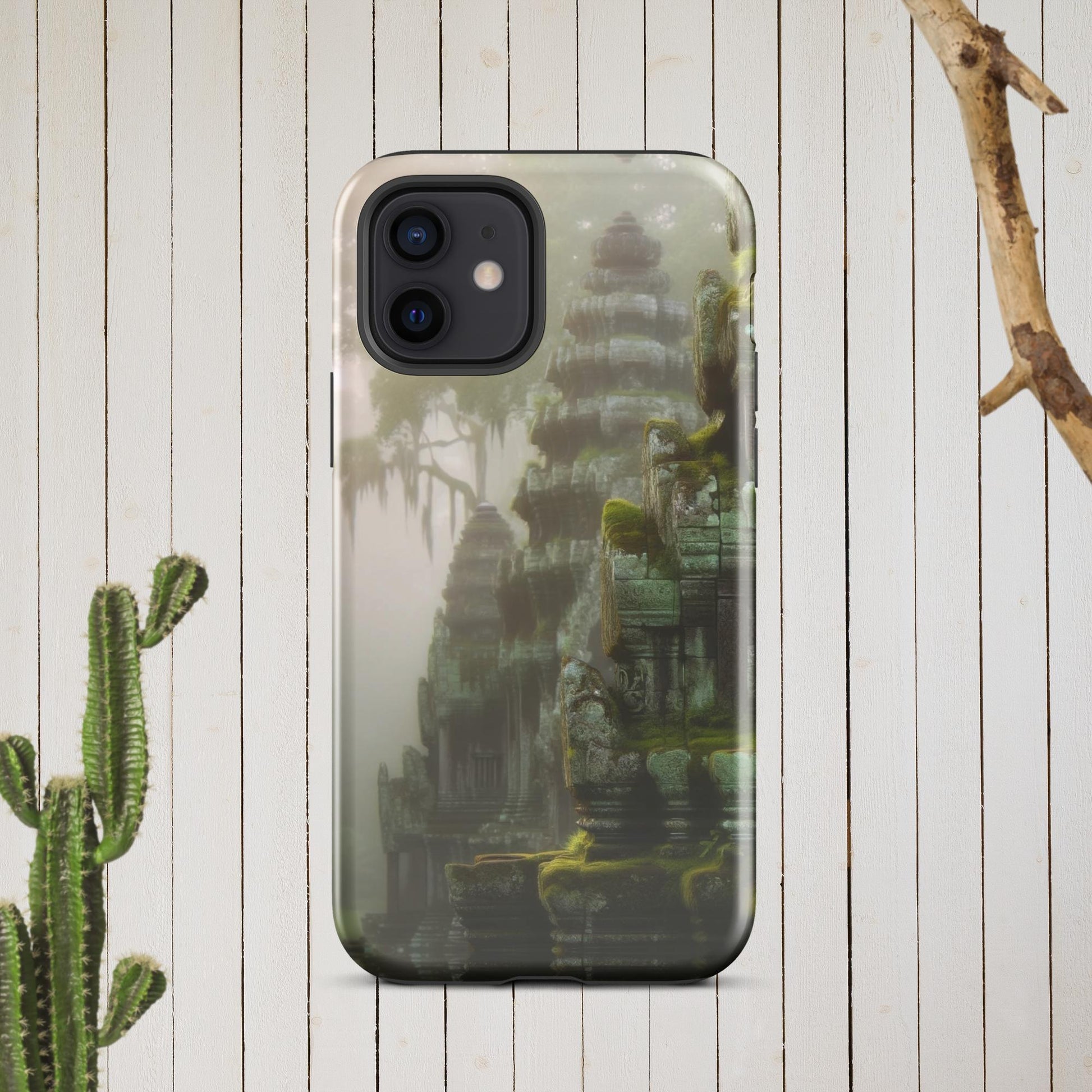The Hologram Hook Up Glossy / iPhone 12 Cascading Temples Tough Case for iPhone®