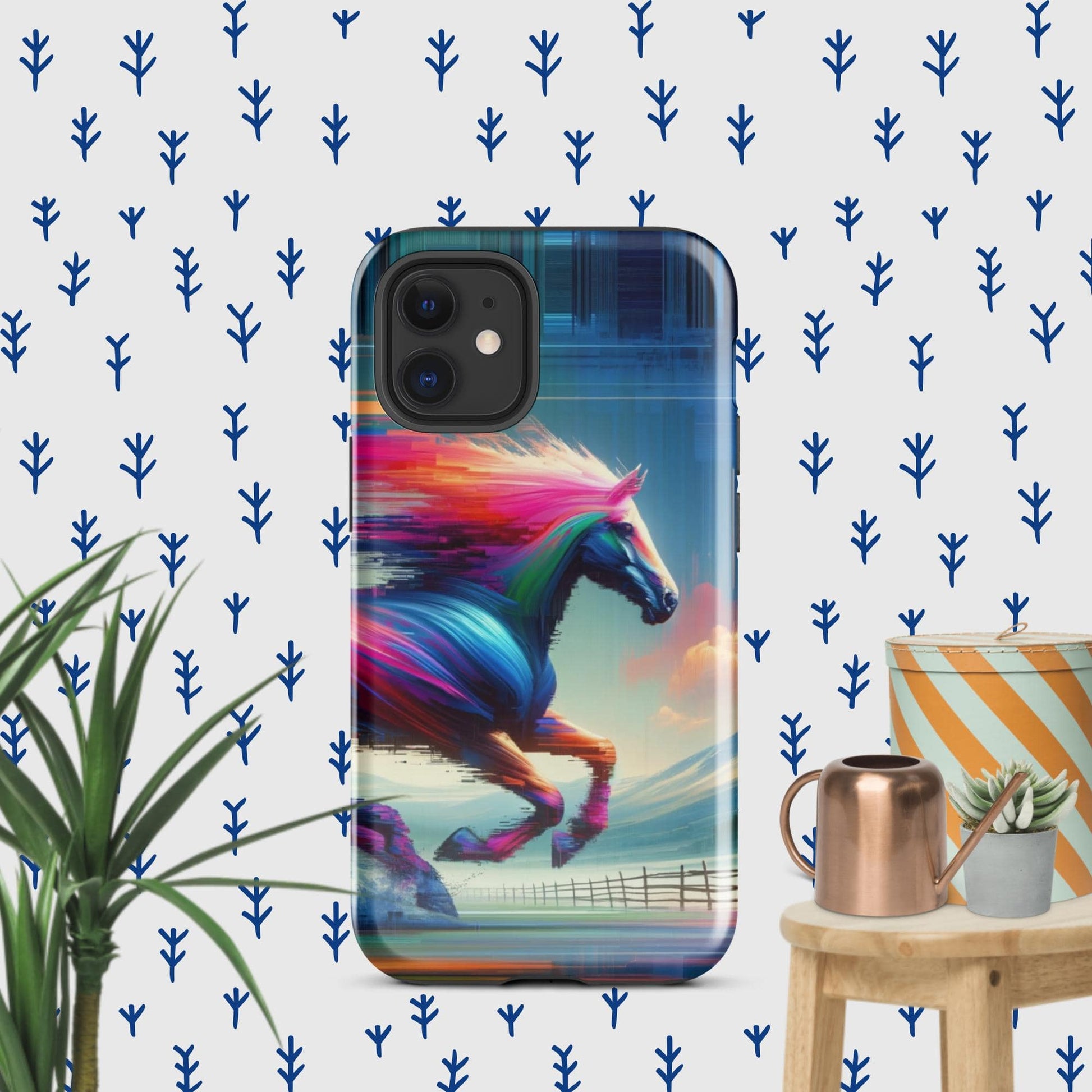 The Hologram Hook Up Glossy / iPhone 12 mini Horse Glitch Tough Case for iPhone®