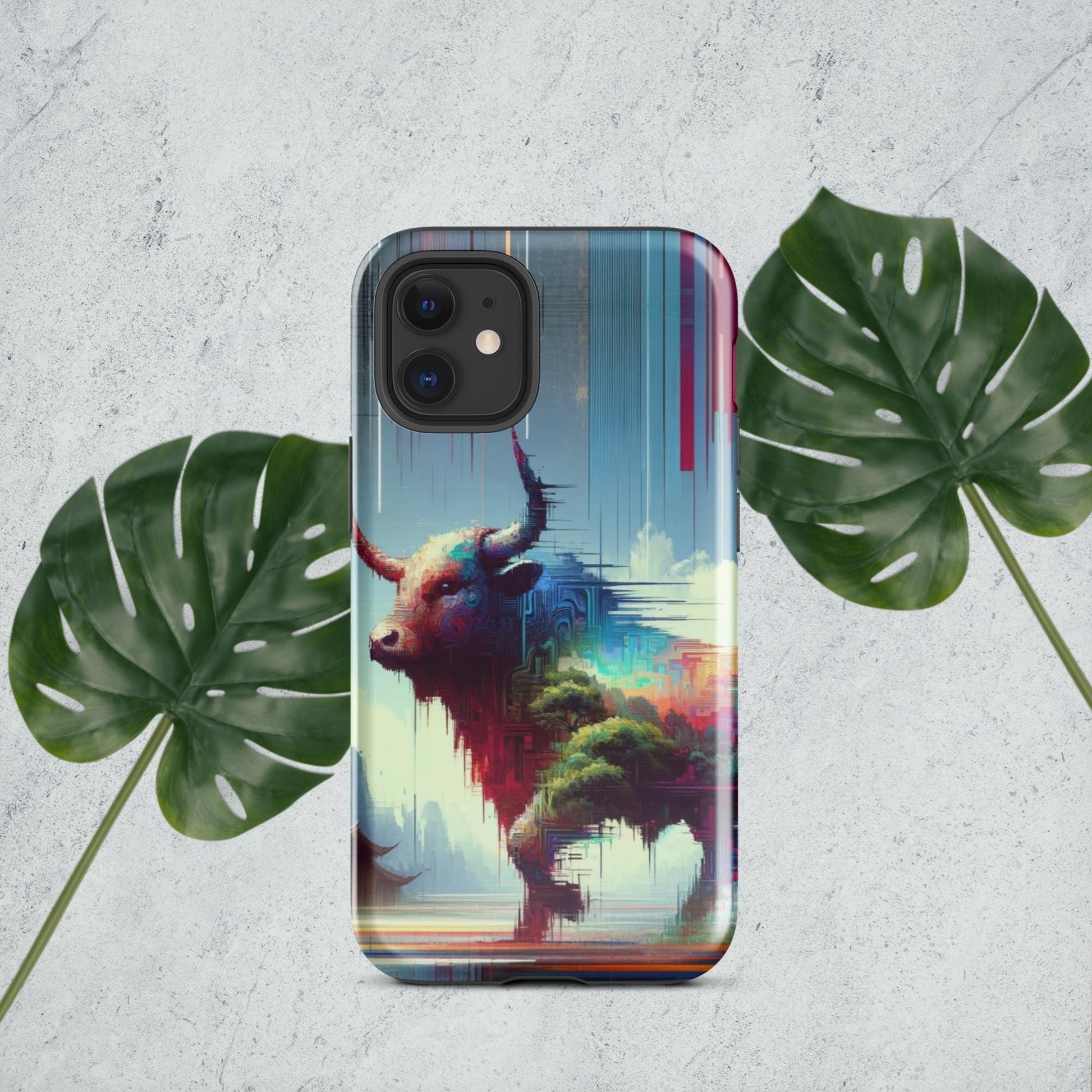 The Hologram Hook Up Glossy / iPhone 12 mini Ox Glitch Tough Case for iPhone®