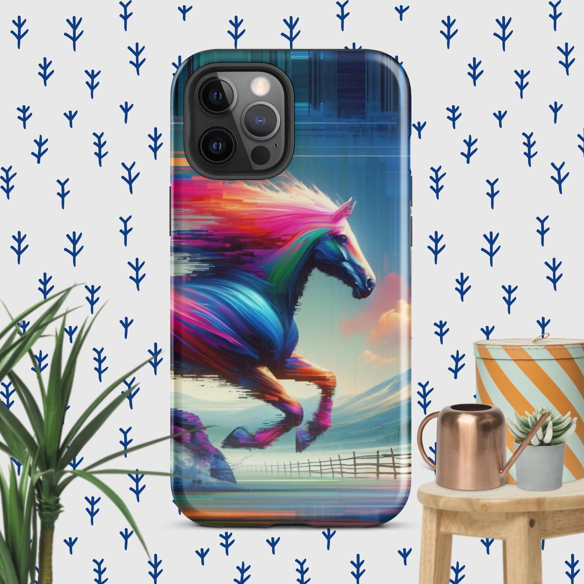 The Hologram Hook Up Glossy / iPhone 12 Pro Max Horse Glitch Tough Case for iPhone®