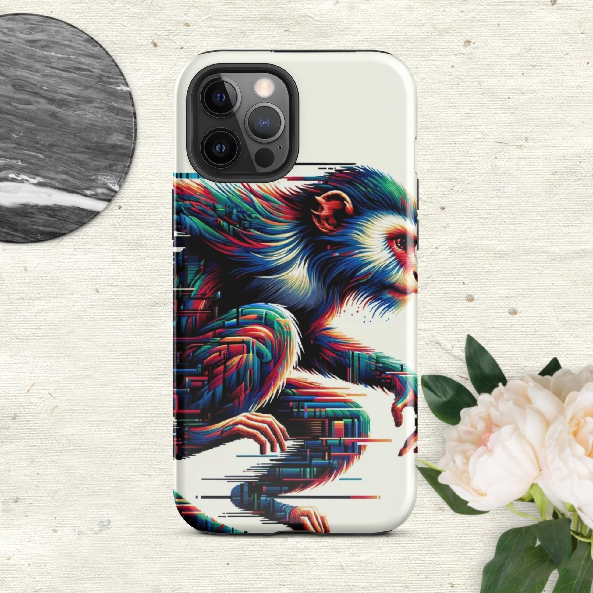 The Hologram Hook Up Glossy / iPhone 12 Pro Max Monkey Glitch Tough Case for iPhone®