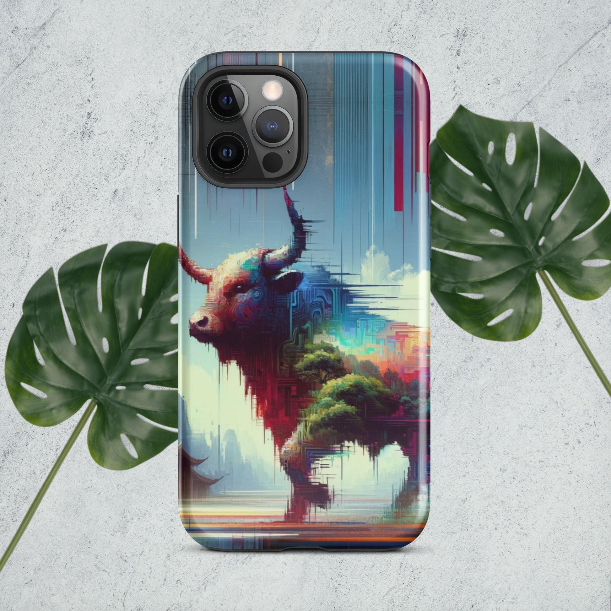 The Hologram Hook Up Glossy / iPhone 12 Pro Max Ox Glitch Tough Case for iPhone®