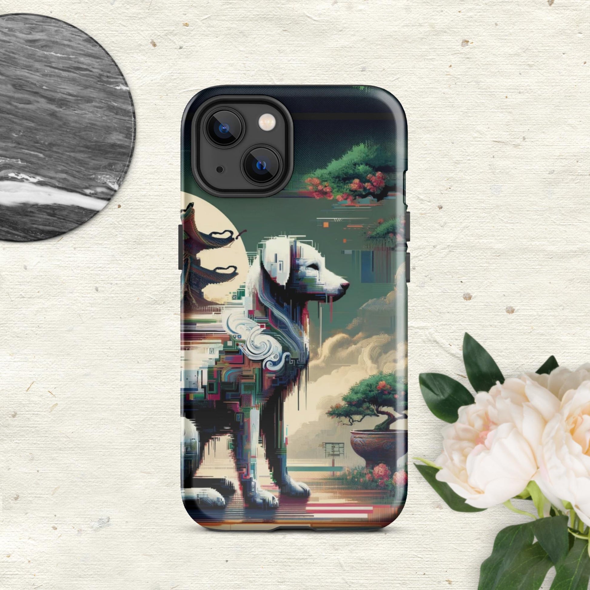 The Hologram Hook Up Glossy / iPhone 13 Dog Glitch Tough Case for iPhone®