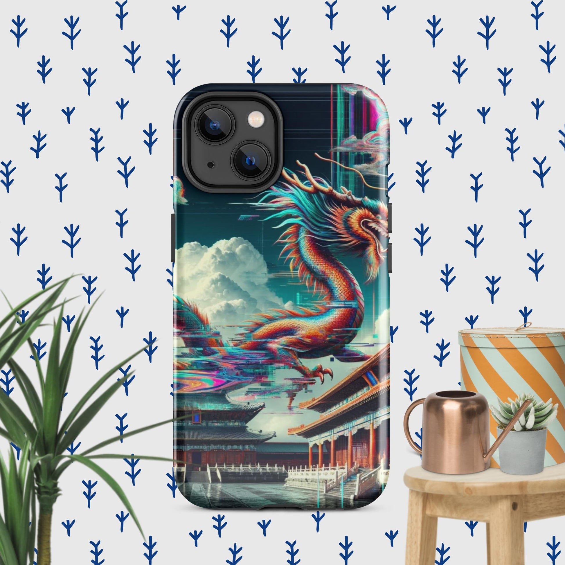 The Hologram Hook Up Glossy / iPhone 14 Dragon Glitch Tough Case for iPhone®