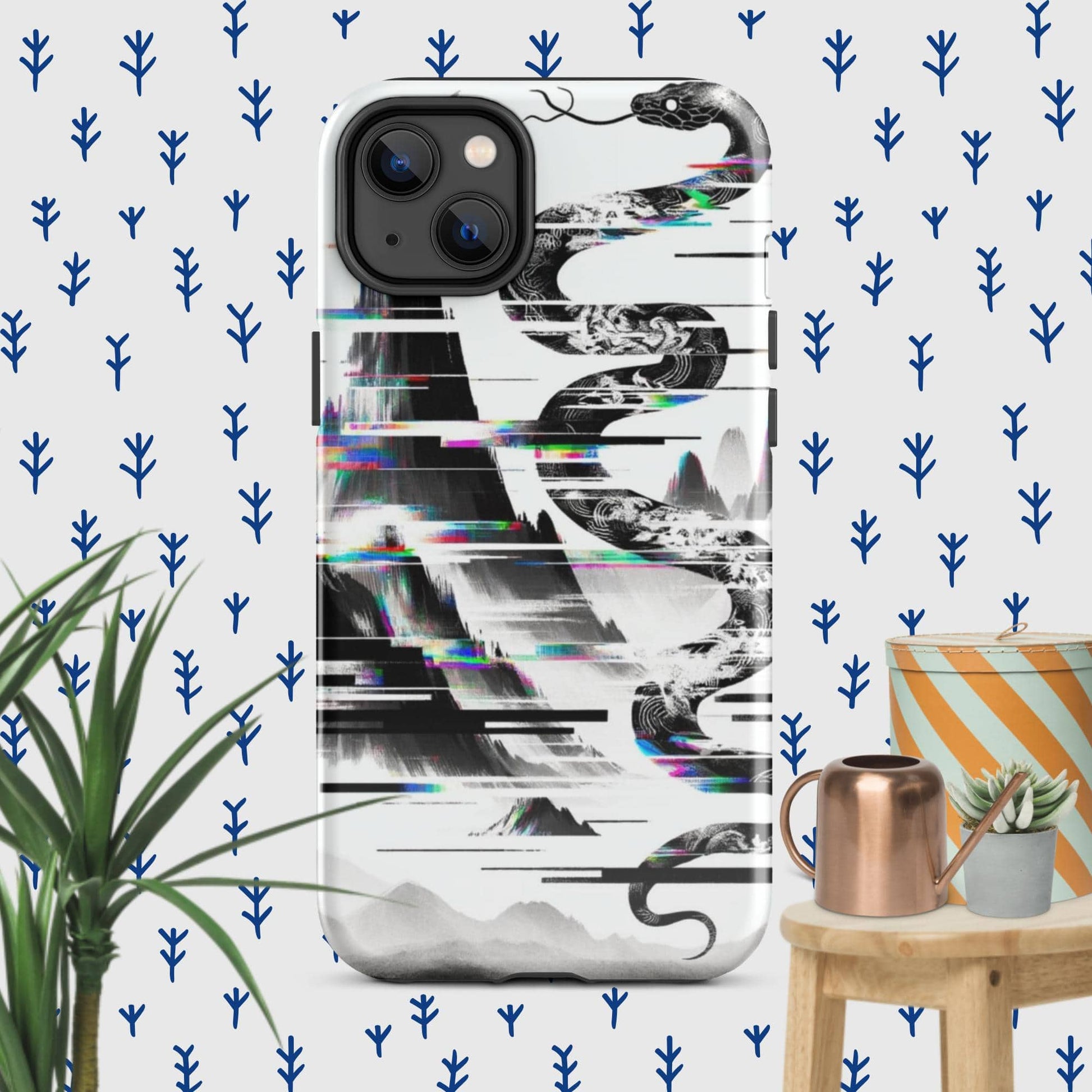 The Hologram Hook Up Glossy / iPhone 14 Plus Snake Glitch Tough Case for iPhone®