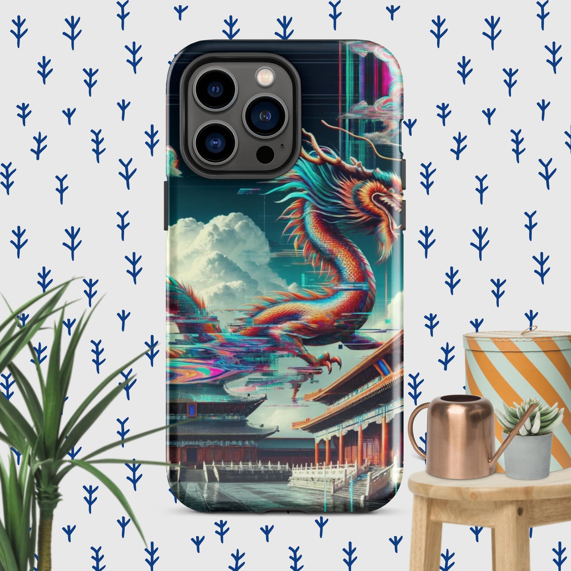 The Hologram Hook Up Glossy / iPhone 14 Pro Max Dragon Glitch Tough Case for iPhone®