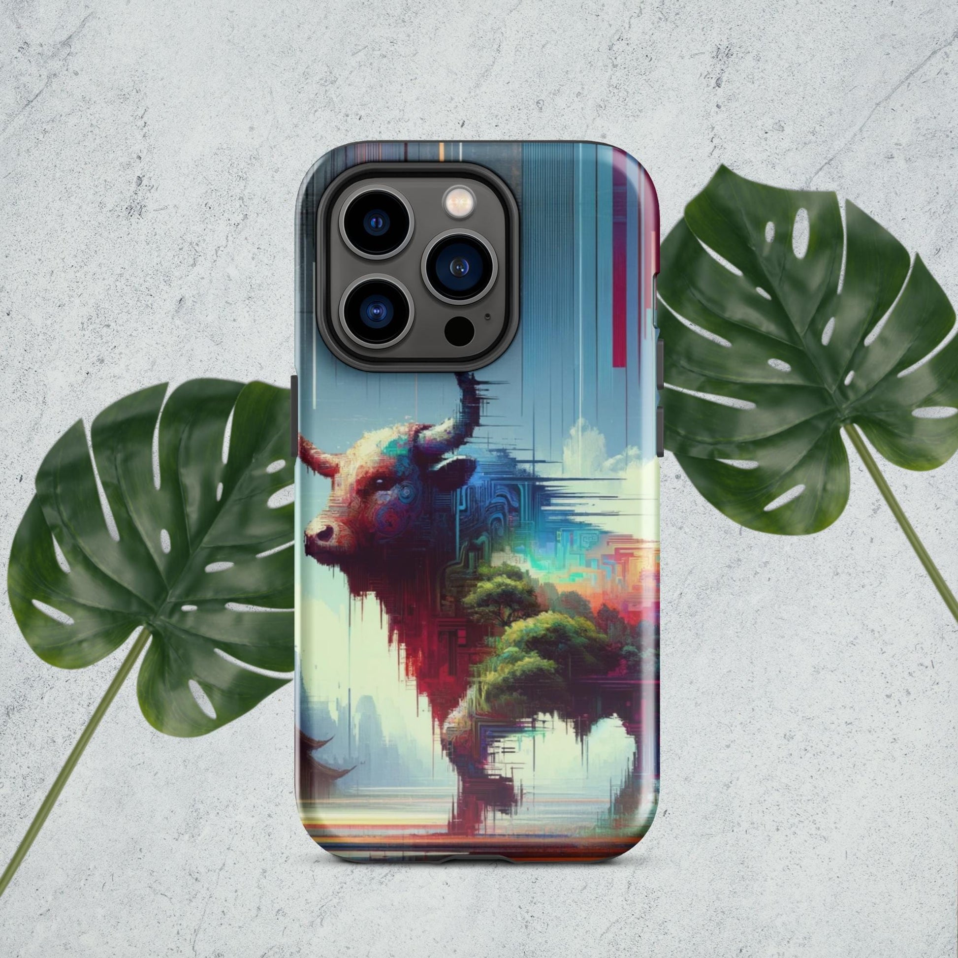 The Hologram Hook Up Glossy / iPhone 14 Pro Ox Glitch Tough Case for iPhone®