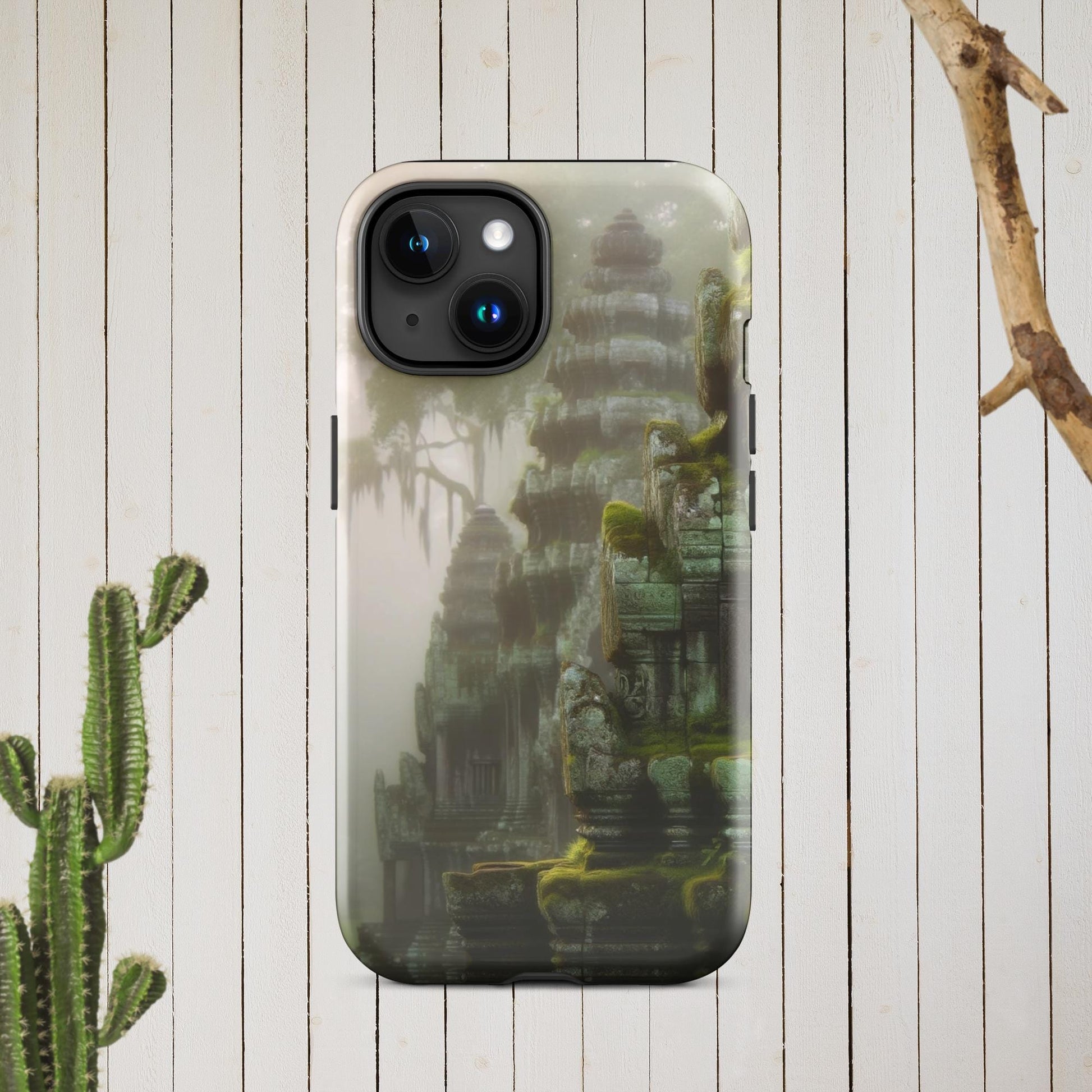 The Hologram Hook Up Glossy / iPhone 15 Cascading Temples Tough Case for iPhone®