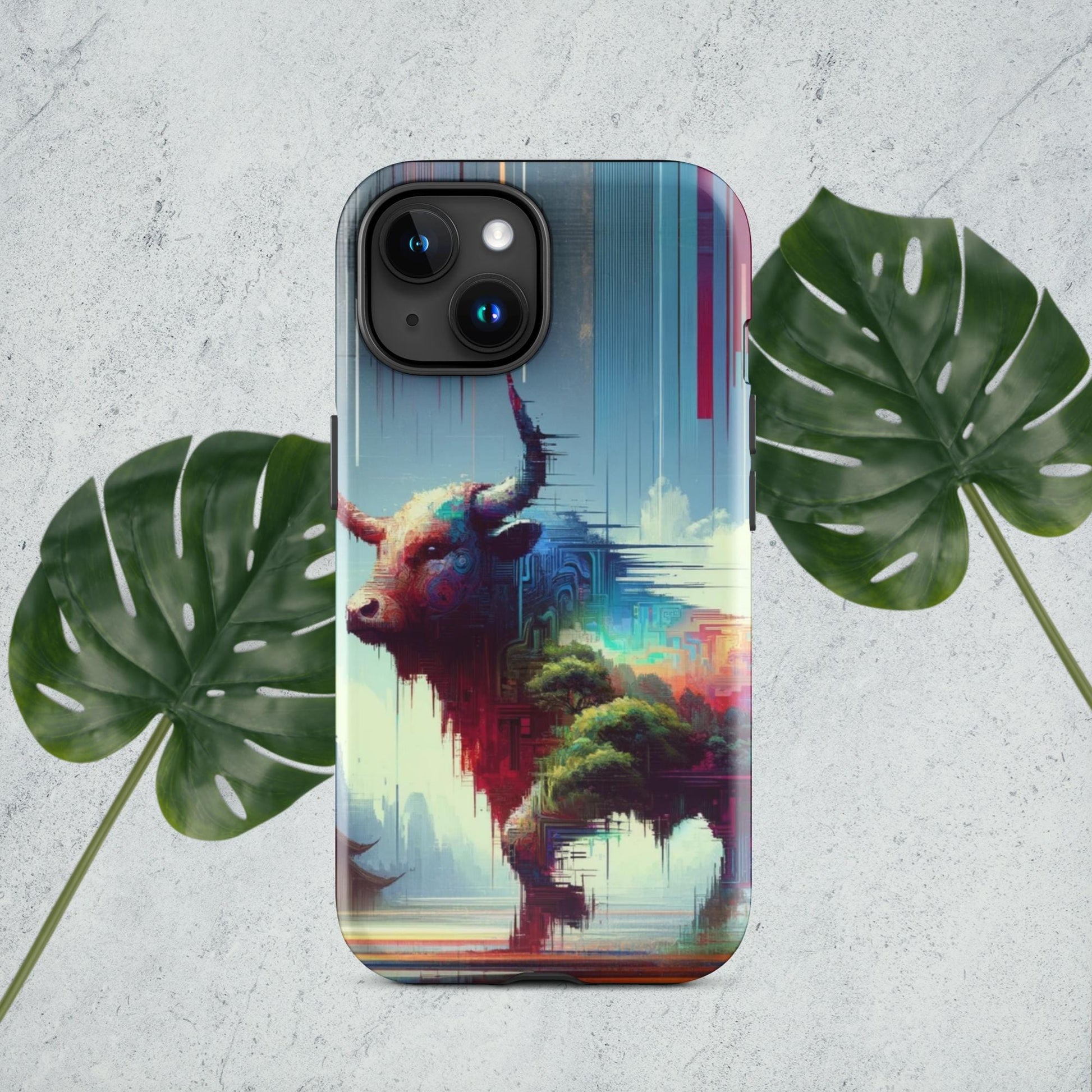 The Hologram Hook Up Glossy / iPhone 15 Ox Glitch Tough Case for iPhone®