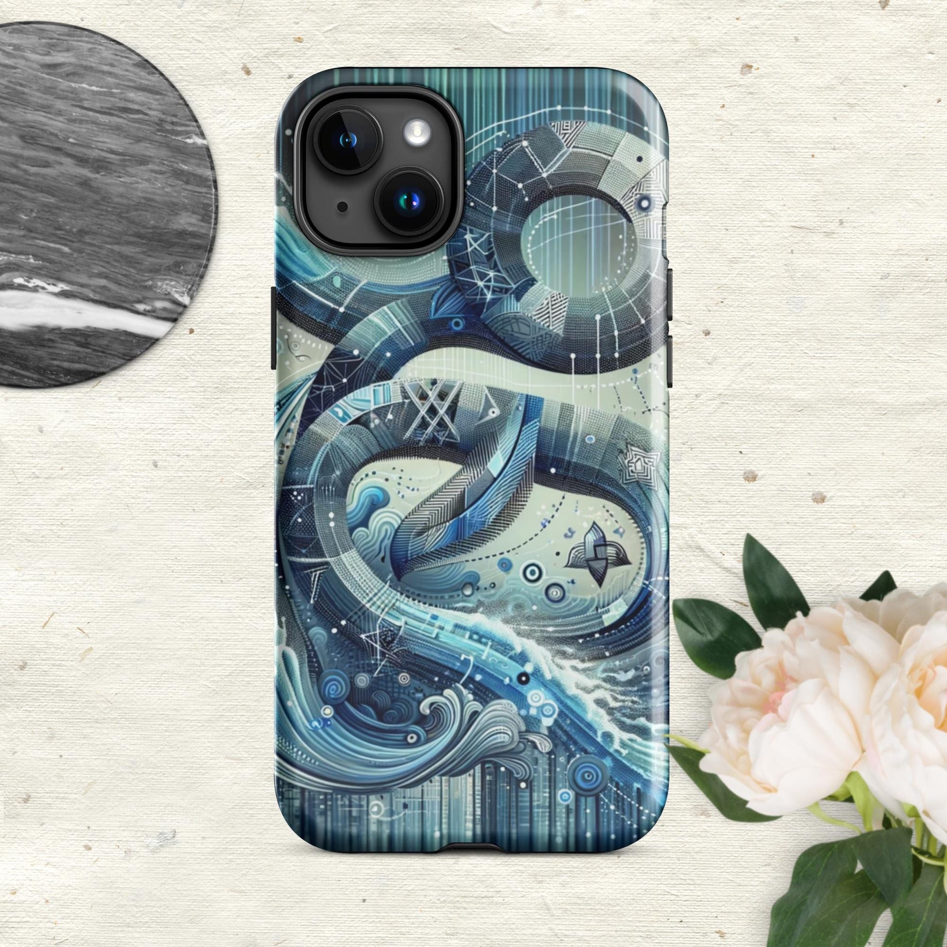 The Hologram Hook Up Glossy / iPhone 15 Plus Aquarius Tough Case for iPhone®
