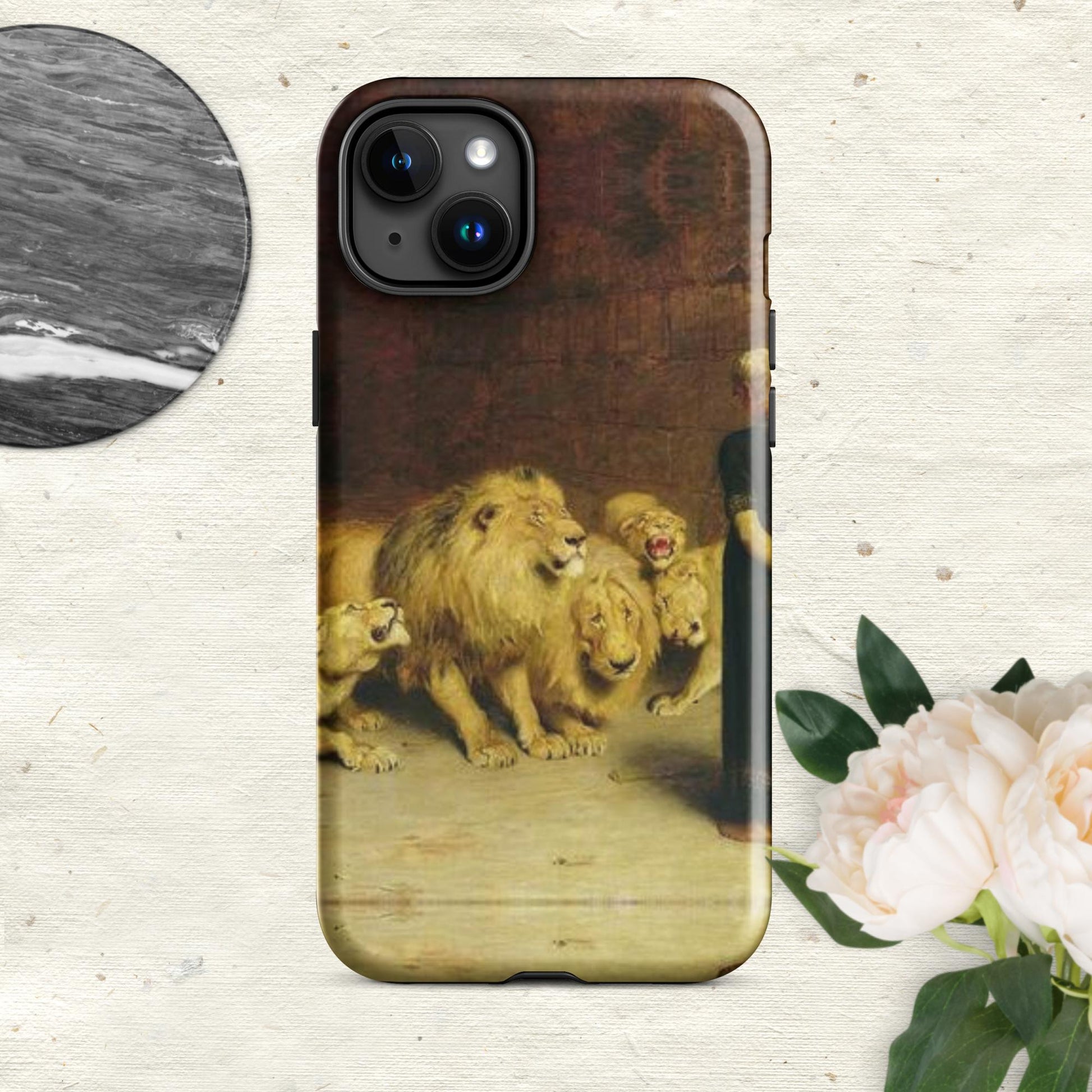 The Hologram Hook Up Glossy / iPhone 15 Plus Briton's Lions Tough Case for iPhone®