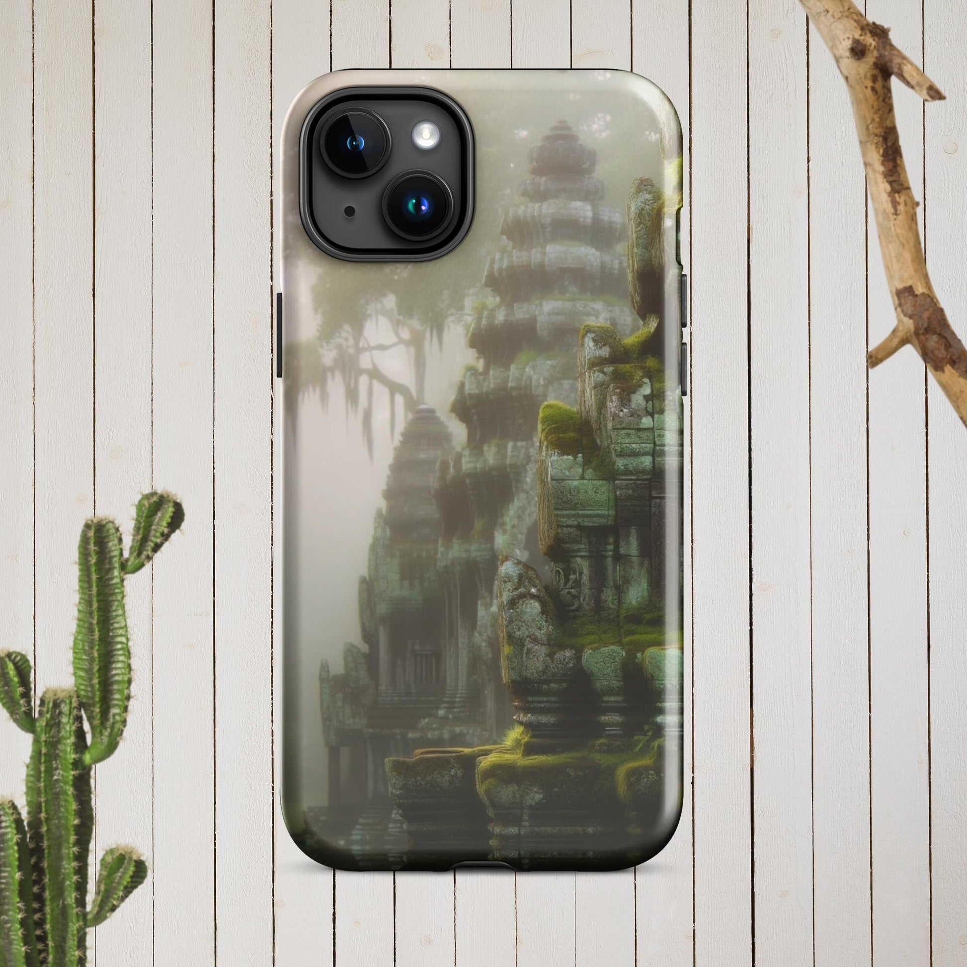 The Hologram Hook Up Glossy / iPhone 15 Plus Cascading Temples Tough Case for iPhone®