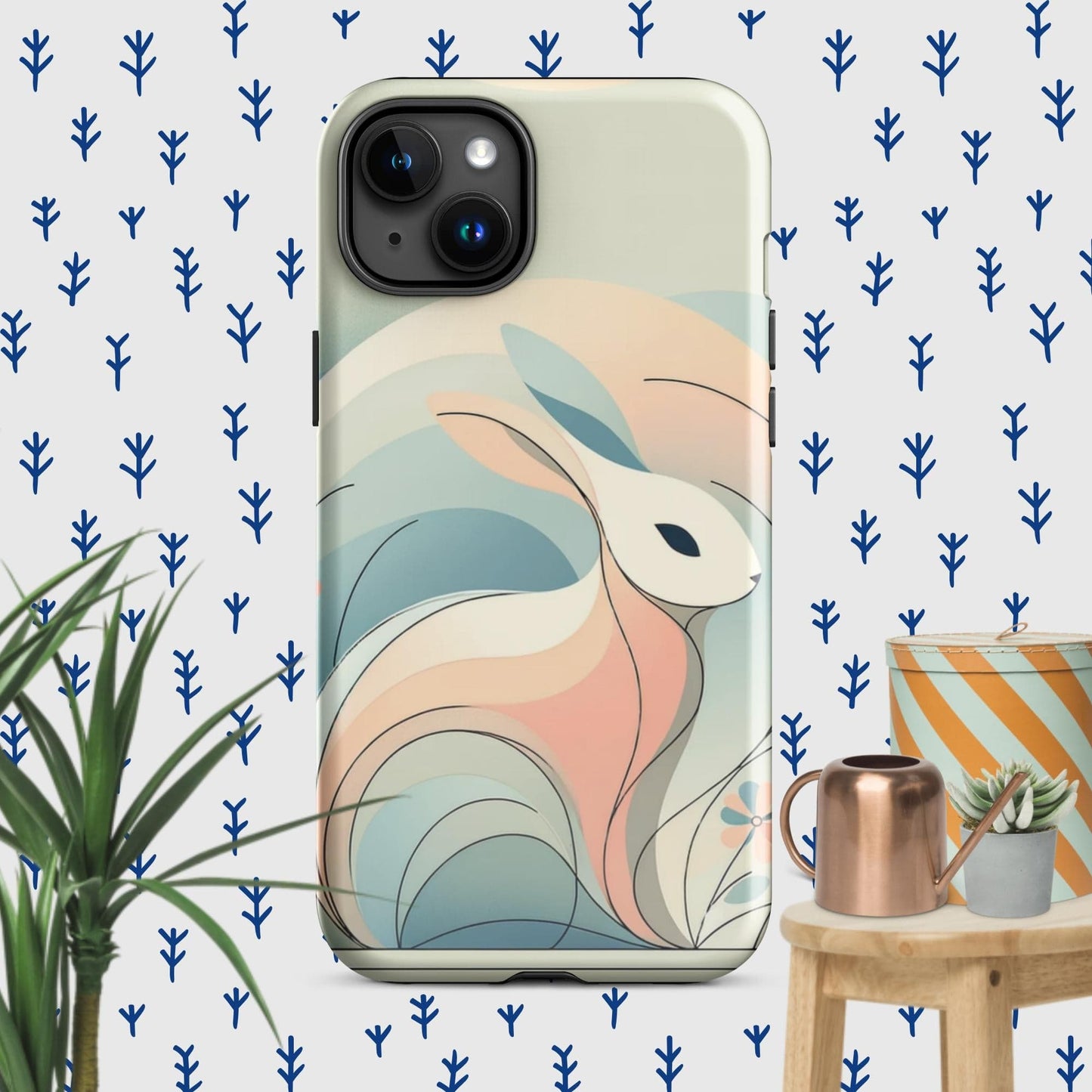 The Hologram Hook Up Glossy / iPhone 15 Plus Rabbit Icon Tough Case for iPhone®