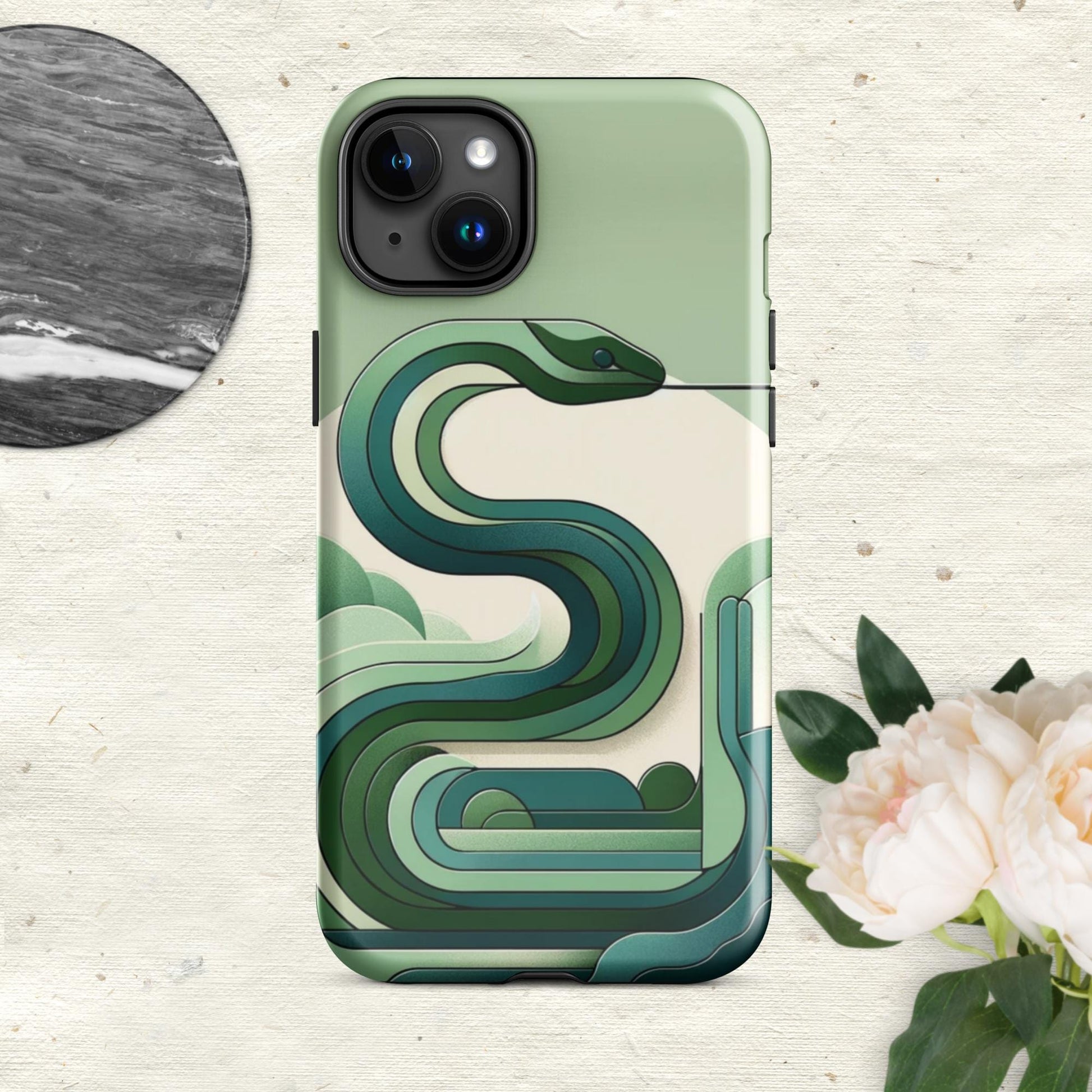 The Hologram Hook Up Glossy / iPhone 15 Plus Snake Icon Tough Case for iPhone®