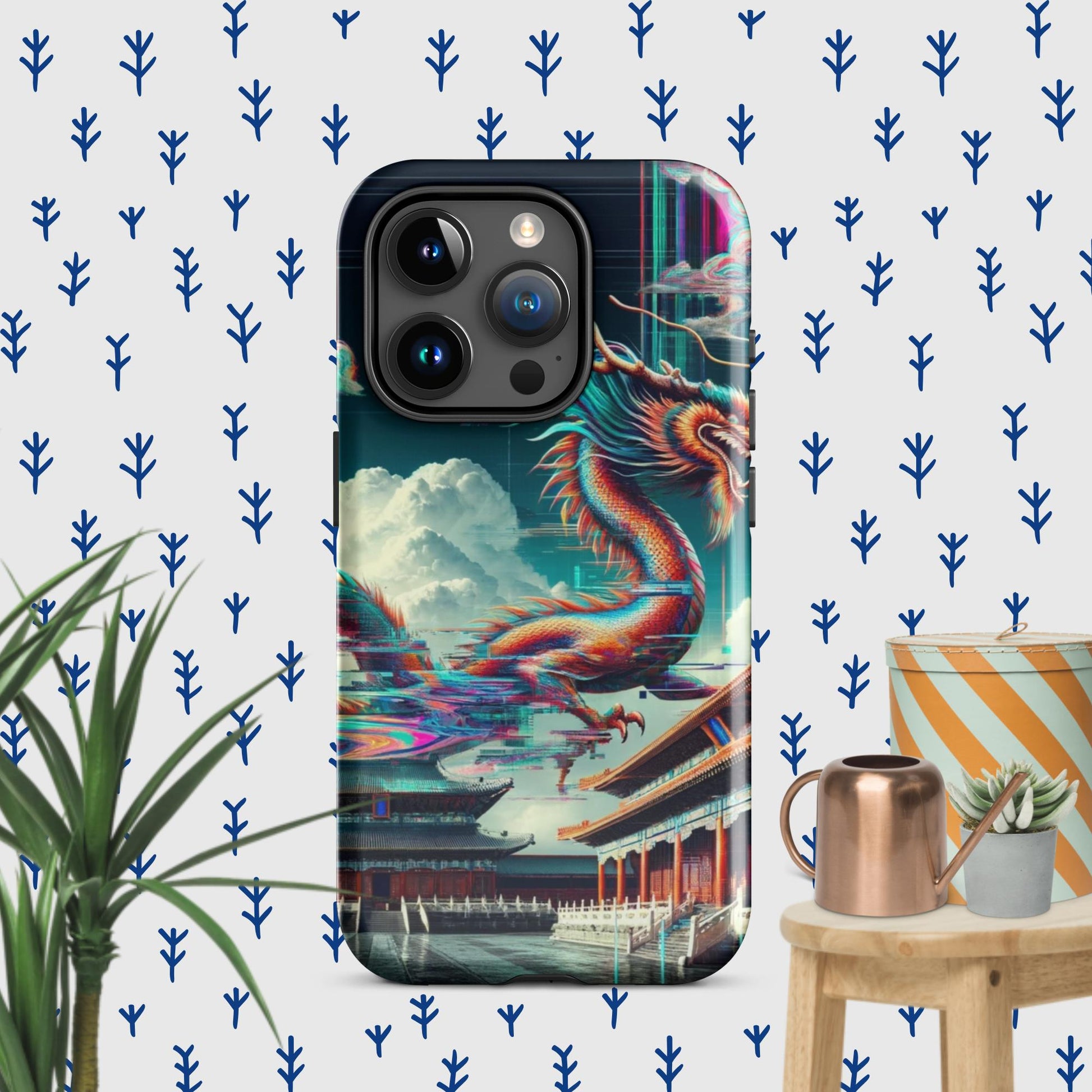 The Hologram Hook Up Glossy / iPhone 15 Pro Dragon Glitch Tough Case for iPhone®