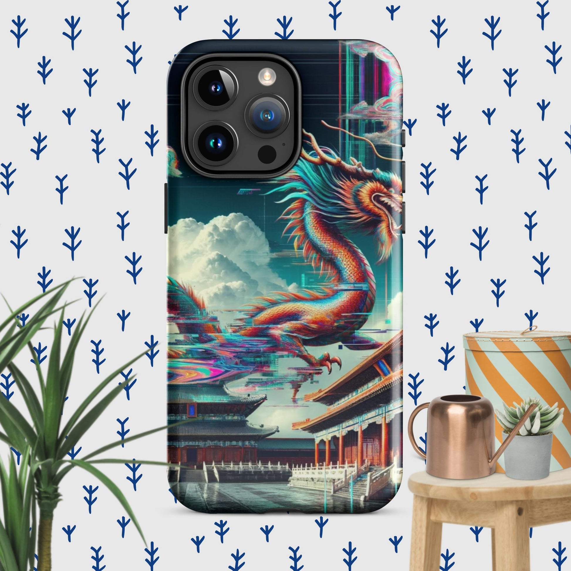 The Hologram Hook Up Glossy / iPhone 15 Pro Max Dragon Glitch Tough Case for iPhone®