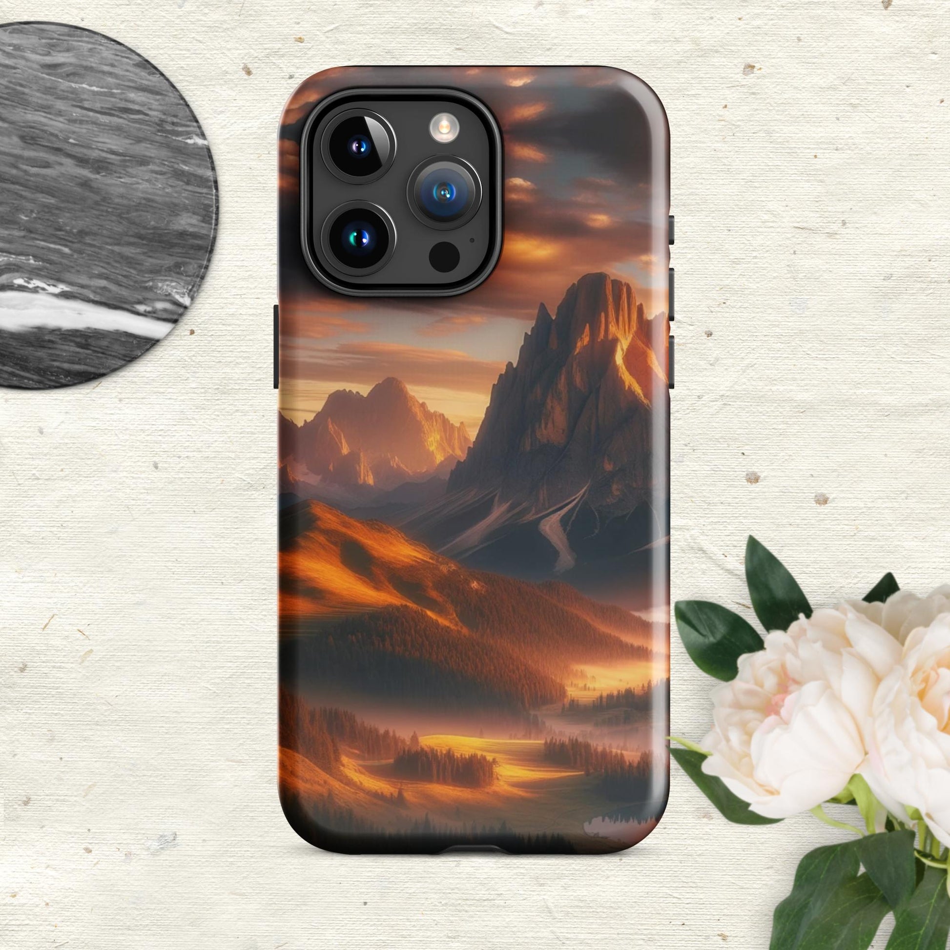 The Hologram Hook Up Glossy / iPhone 15 Pro Max Mountain Sunset Tough Case for iPhone®