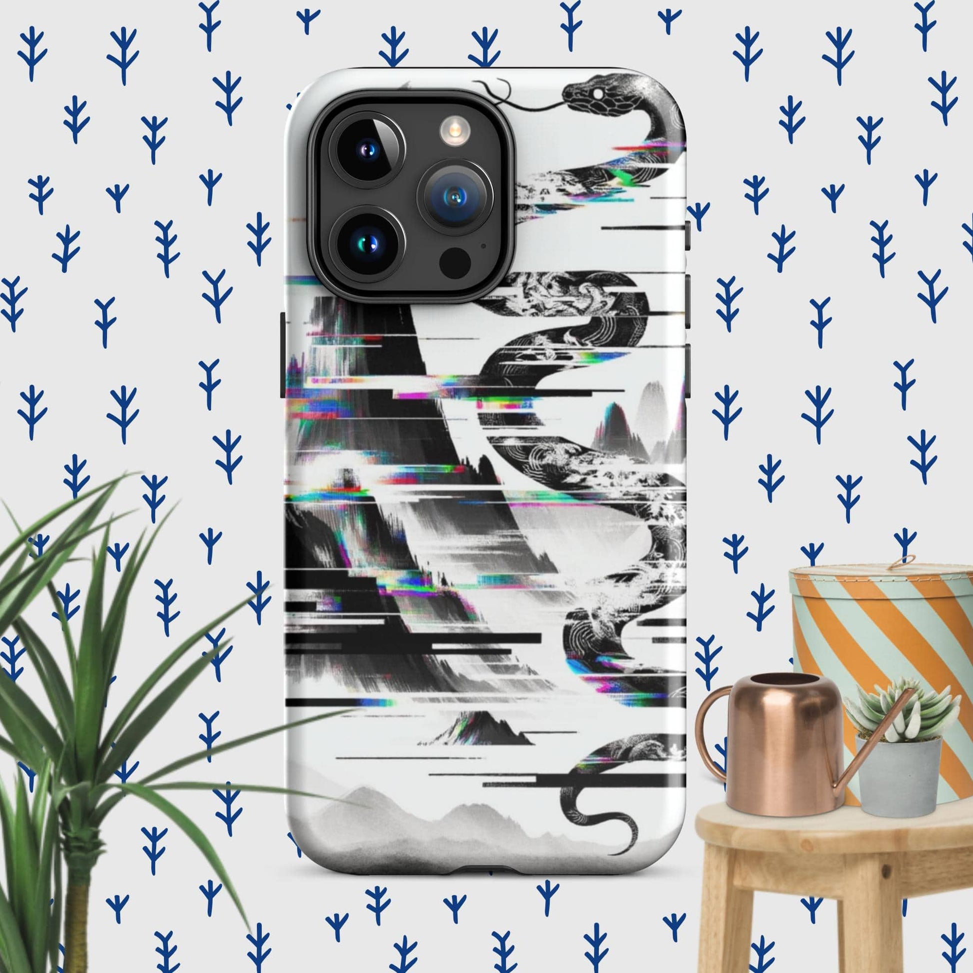 The Hologram Hook Up Glossy / iPhone 15 Pro Max Snake Glitch Tough Case for iPhone®