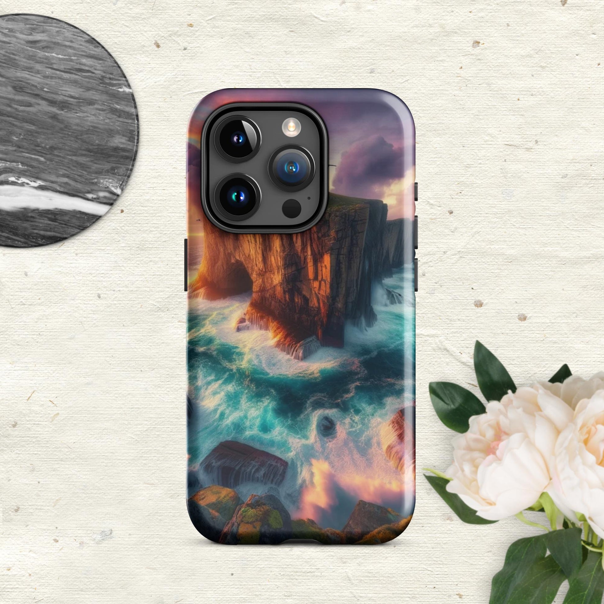 The Hologram Hook Up Glossy / iPhone 15 Pro Ocean Cliff Tough Case for iPhone®