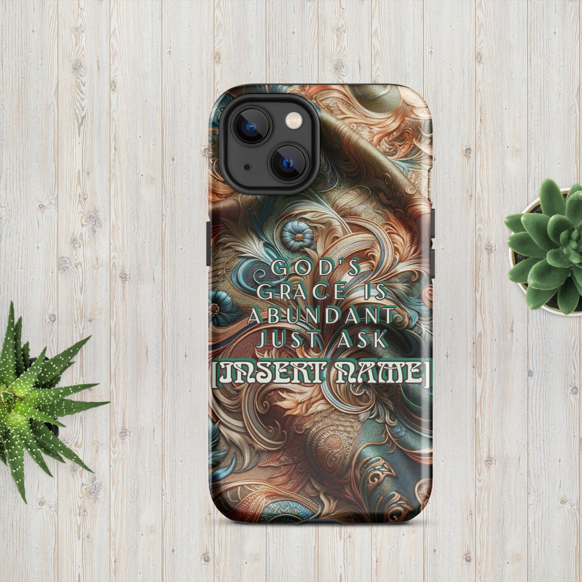 Trendyguard iPhone 13 God's Grace Is Abundant Just Ask (name) | [Custom} Tough Case for iPhone®
