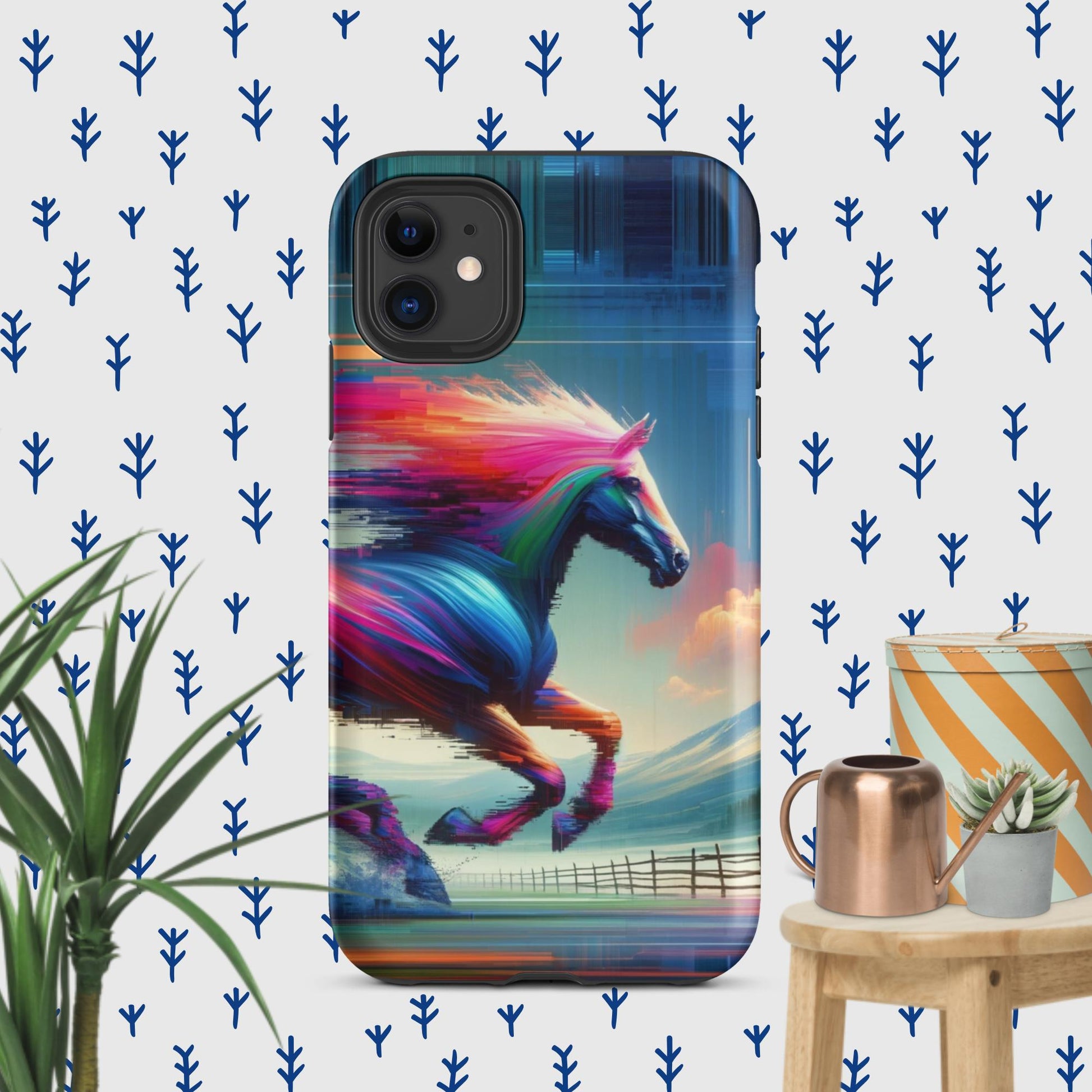 The Hologram Hook Up Matte / iPhone 11 Horse Glitch Tough Case for iPhone®