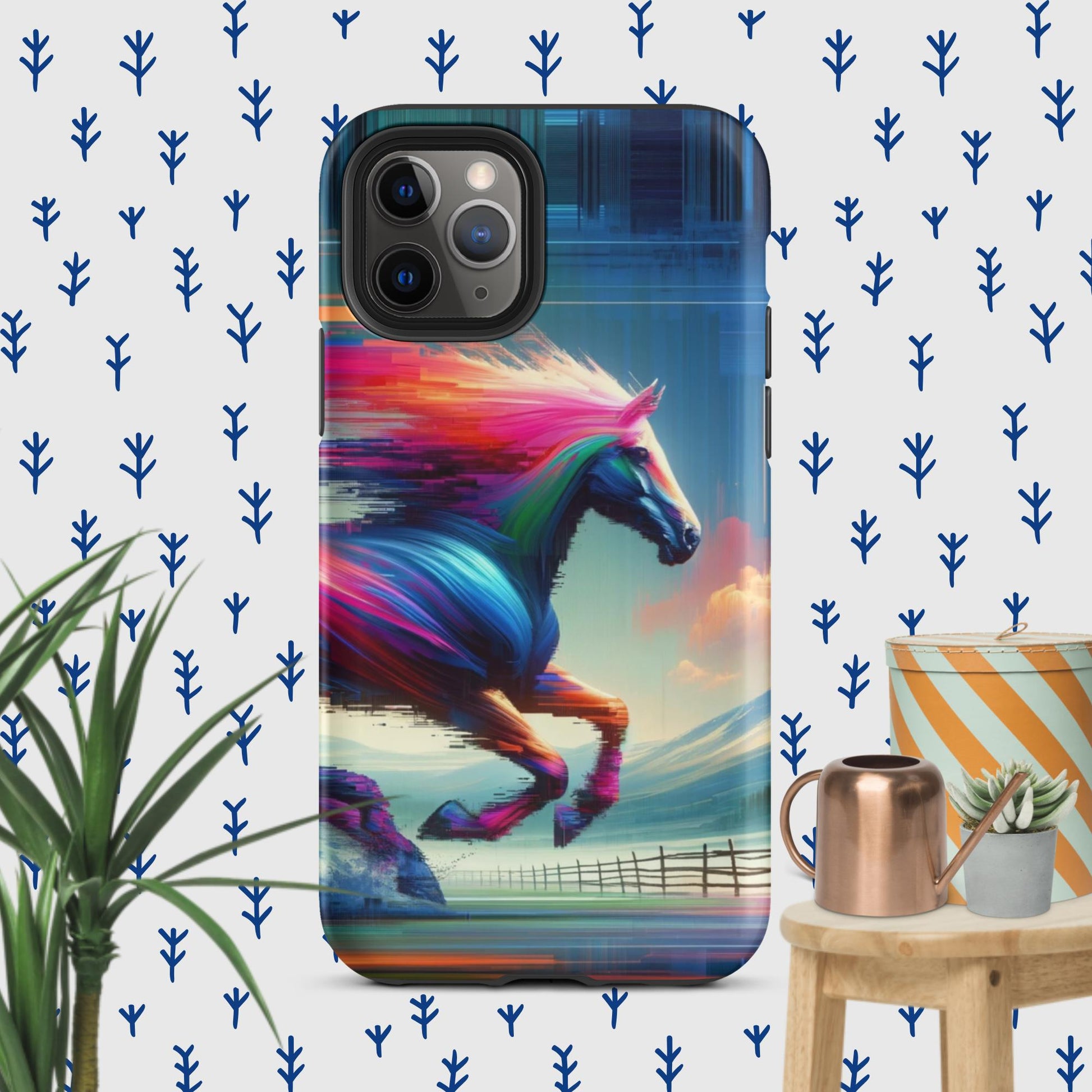 The Hologram Hook Up Matte / iPhone 11 Pro Horse Glitch Tough Case for iPhone®