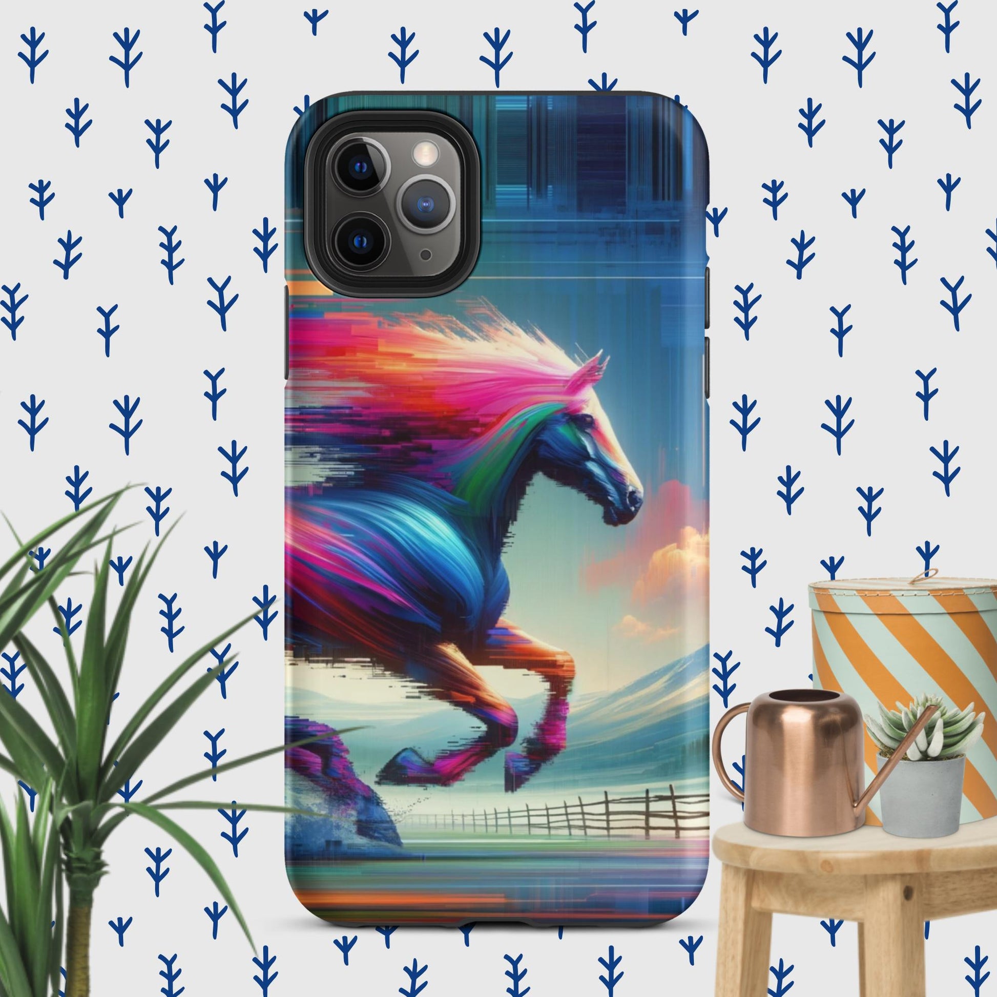 The Hologram Hook Up Matte / iPhone 11 Pro Max Horse Glitch Tough Case for iPhone®