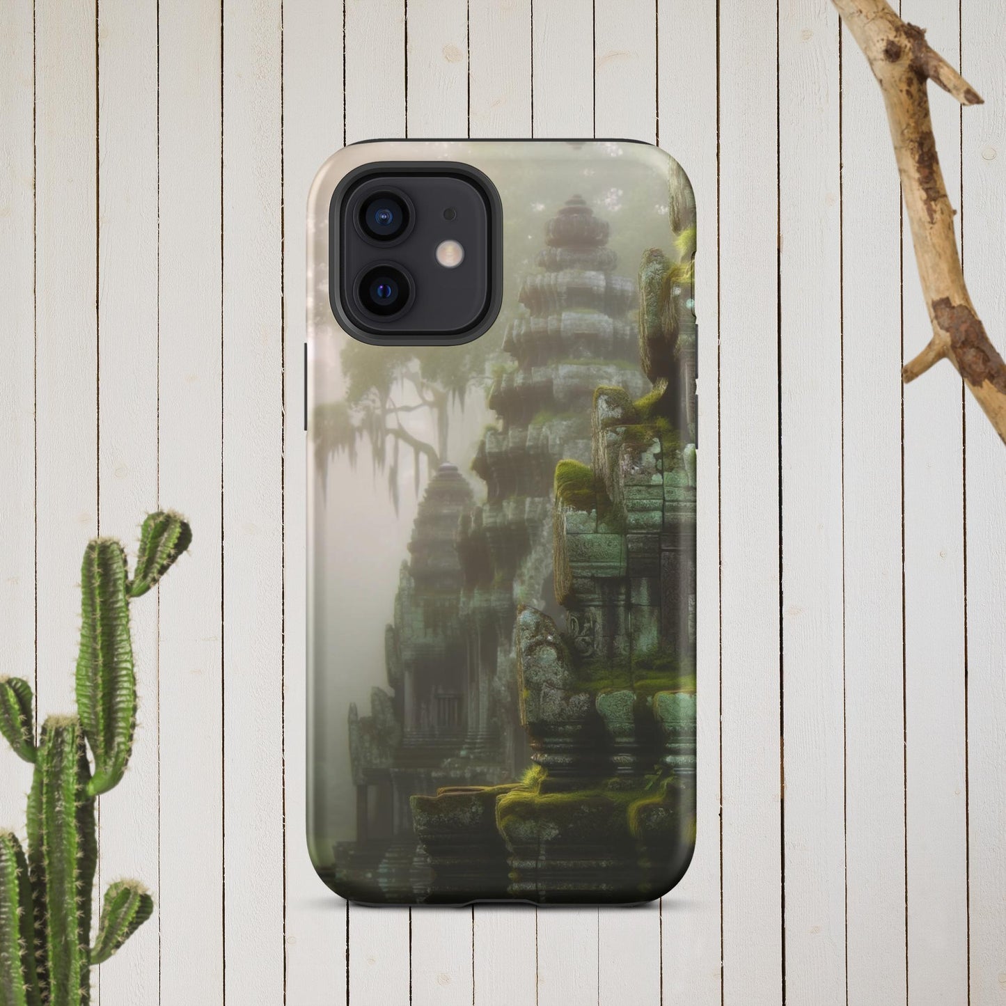 The Hologram Hook Up Matte / iPhone 12 Cascading Temples Tough Case for iPhone®