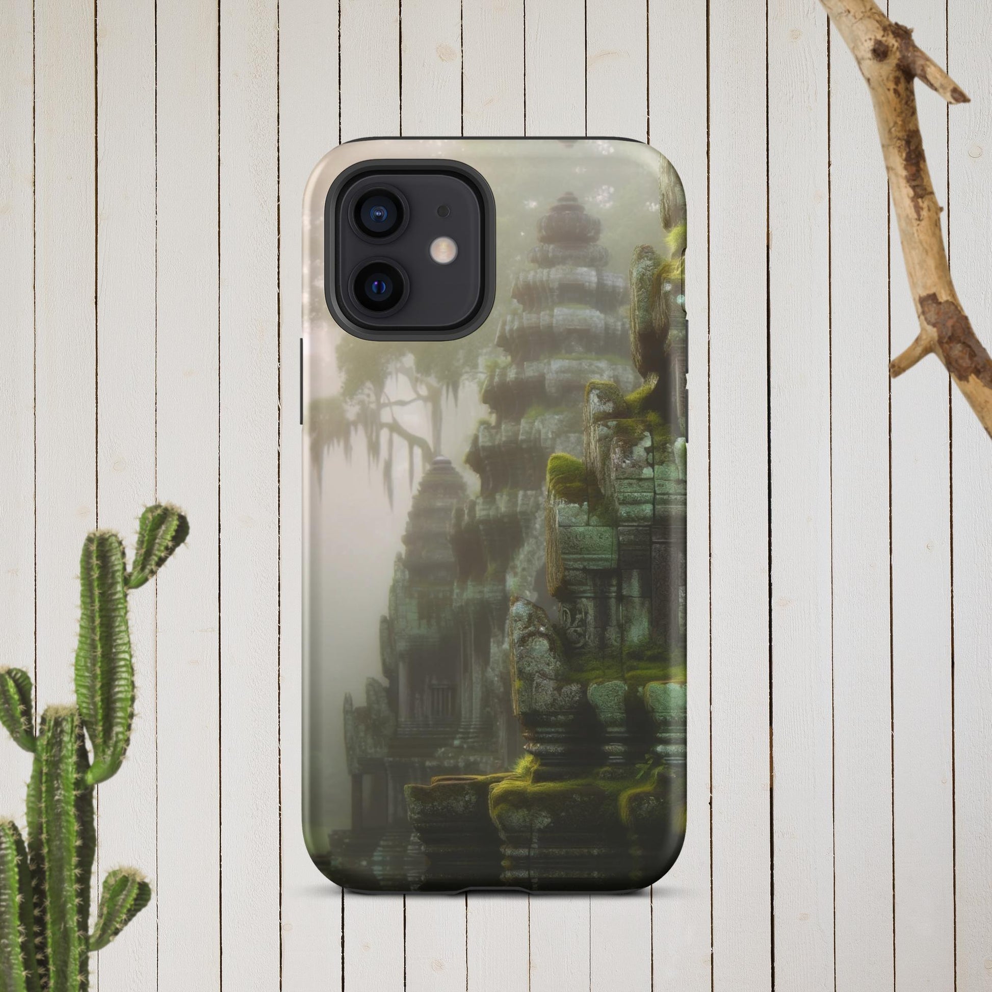 The Hologram Hook Up Matte / iPhone 12 Cascading Temples Tough Case for iPhone®