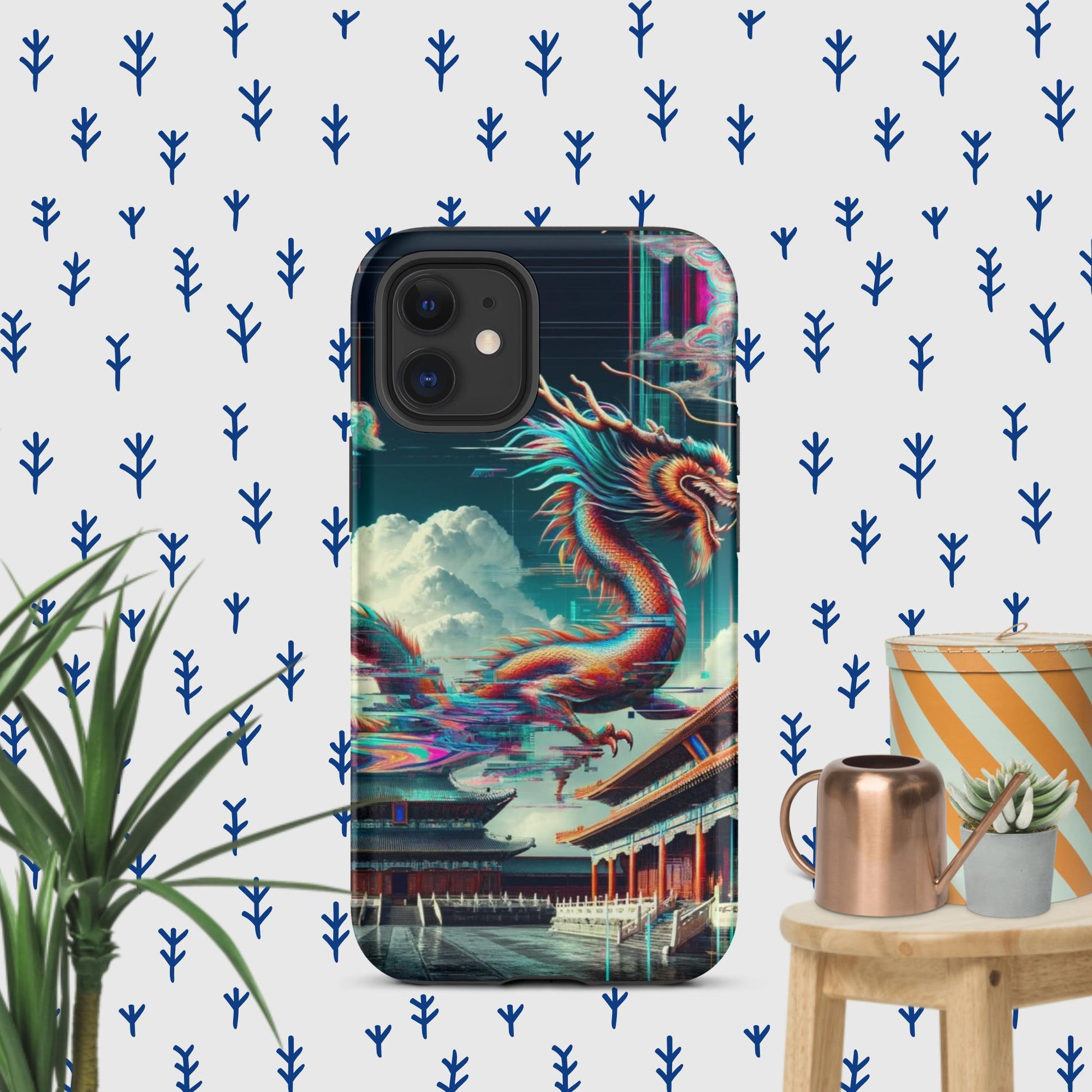 The Hologram Hook Up Matte / iPhone 12 mini Dragon Glitch Tough Case for iPhone®