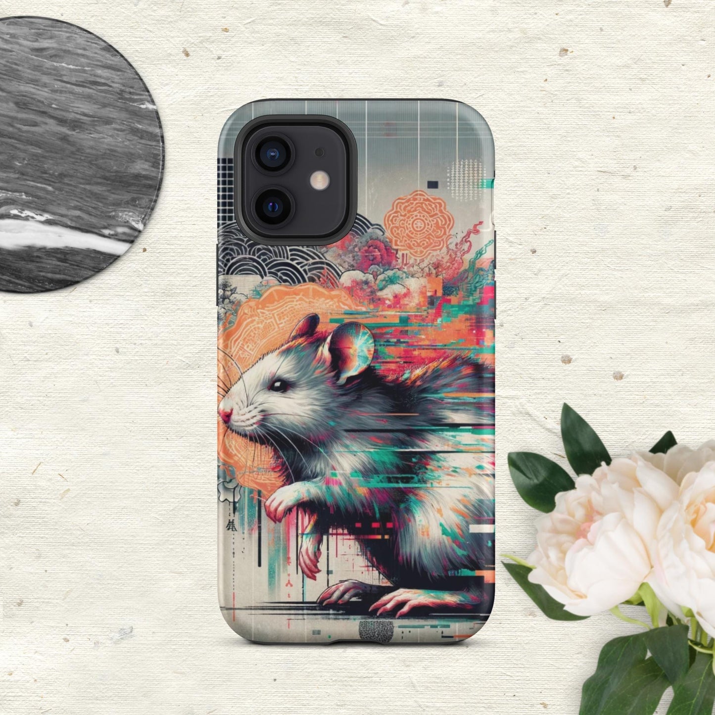 The Hologram Hook Up Matte / iPhone 12 Rat Glitch Tough Case for iPhone®