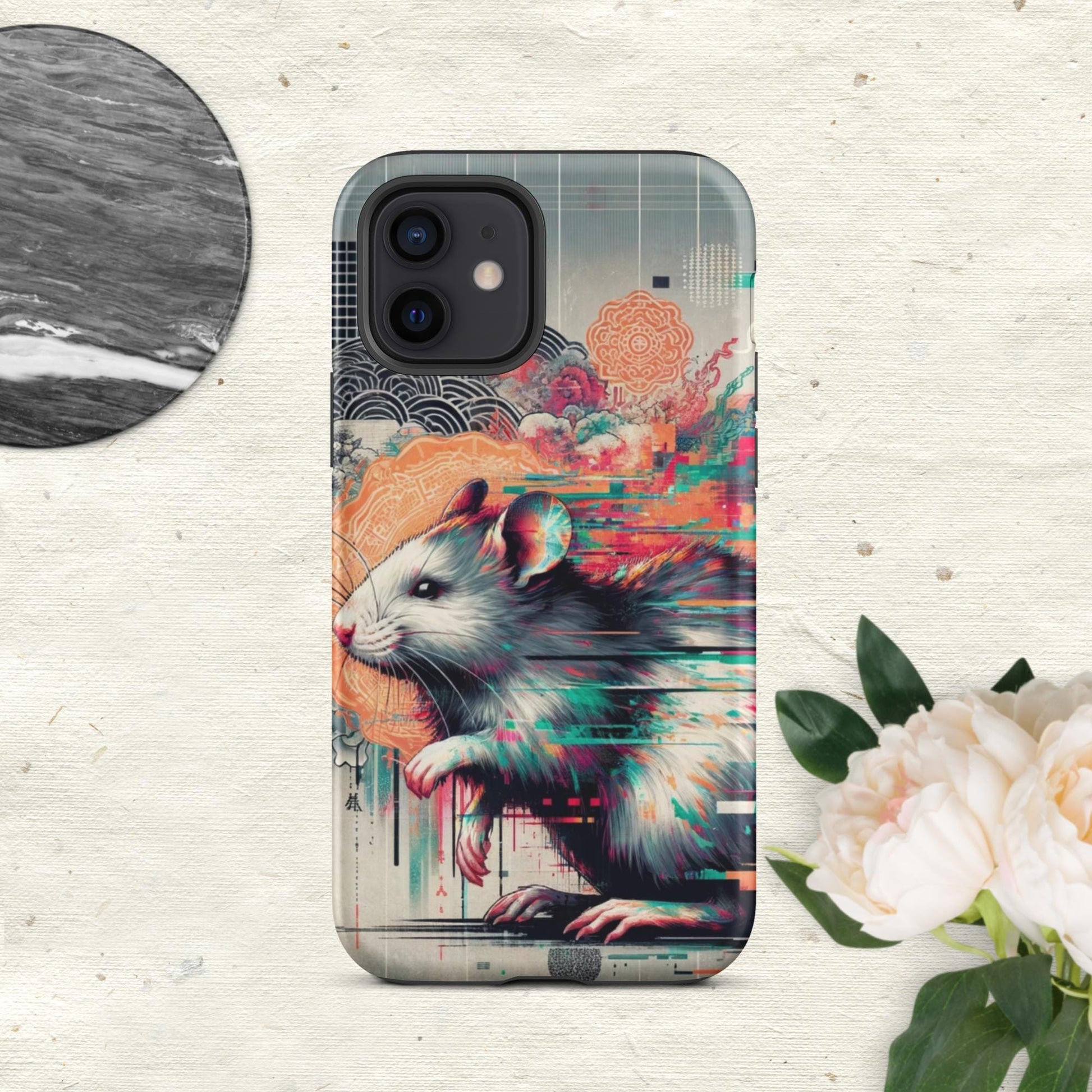 The Hologram Hook Up Matte / iPhone 12 Rat Glitch Tough Case for iPhone®