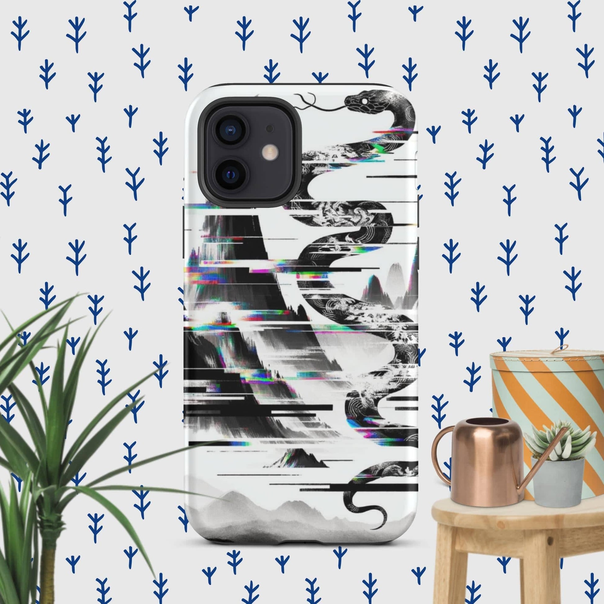 The Hologram Hook Up Matte / iPhone 12 Snake Glitch Tough Case for iPhone®