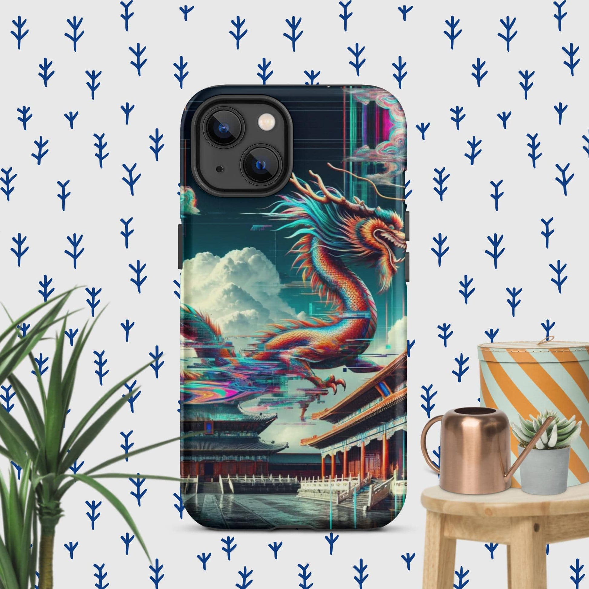 The Hologram Hook Up Matte / iPhone 13 Dragon Glitch Tough Case for iPhone®
