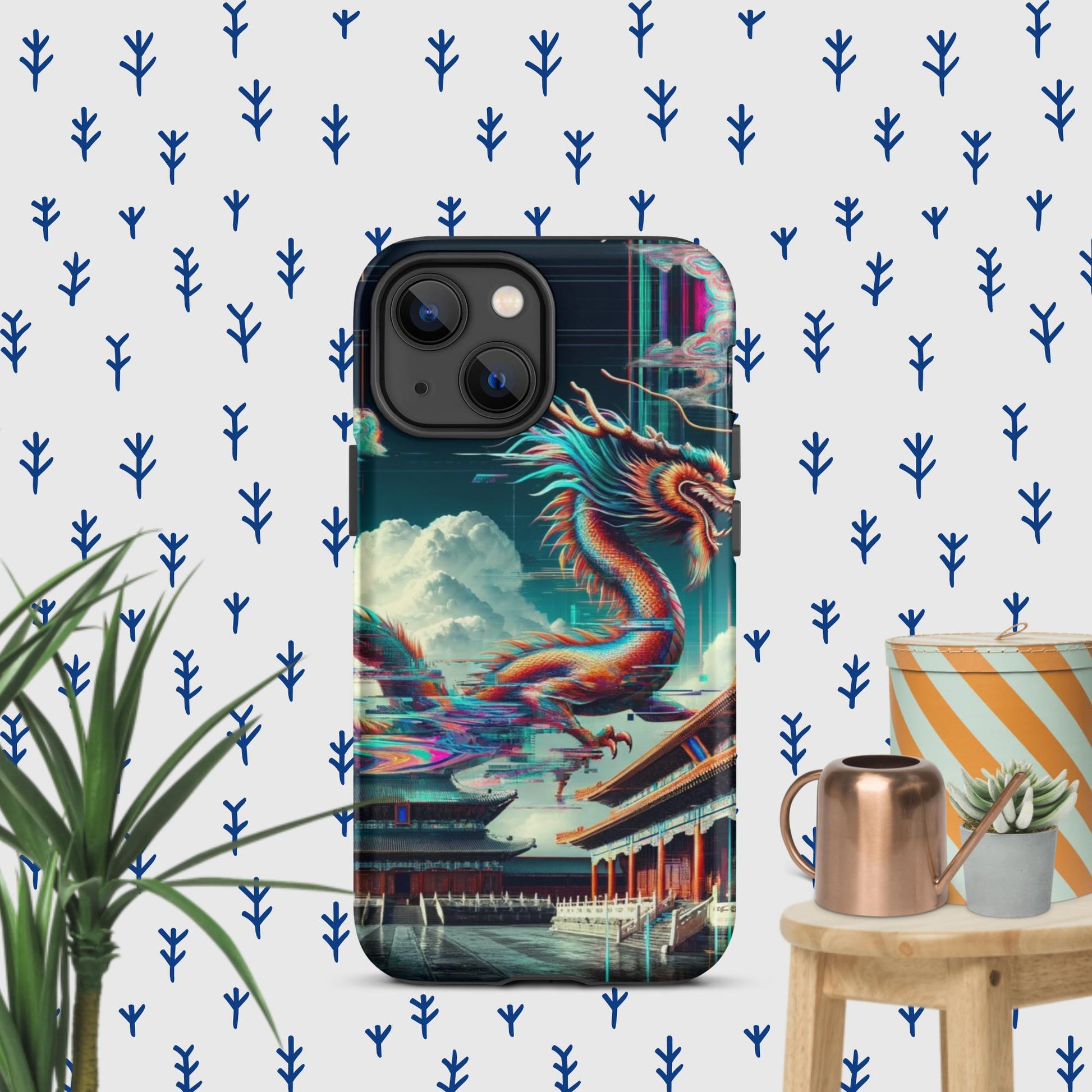 The Hologram Hook Up Matte / iPhone 13 mini Dragon Glitch Tough Case for iPhone®