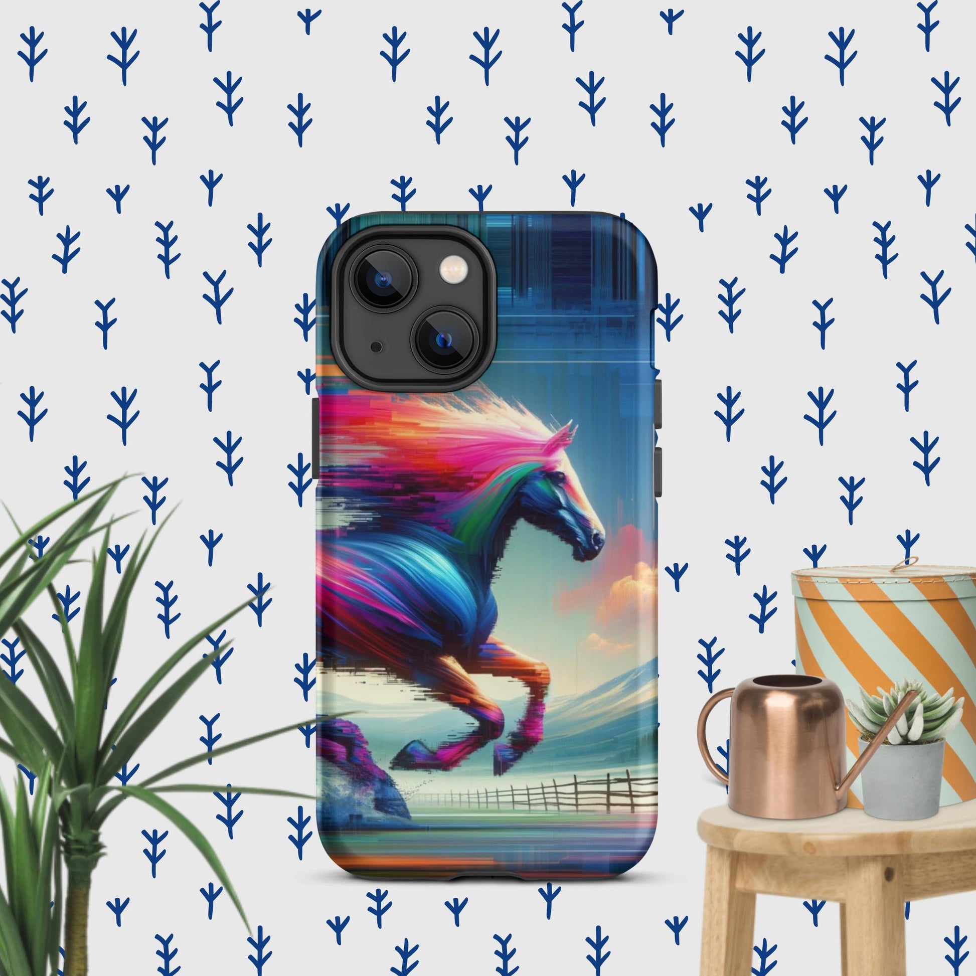 The Hologram Hook Up Matte / iPhone 13 mini Horse Glitch Tough Case for iPhone®