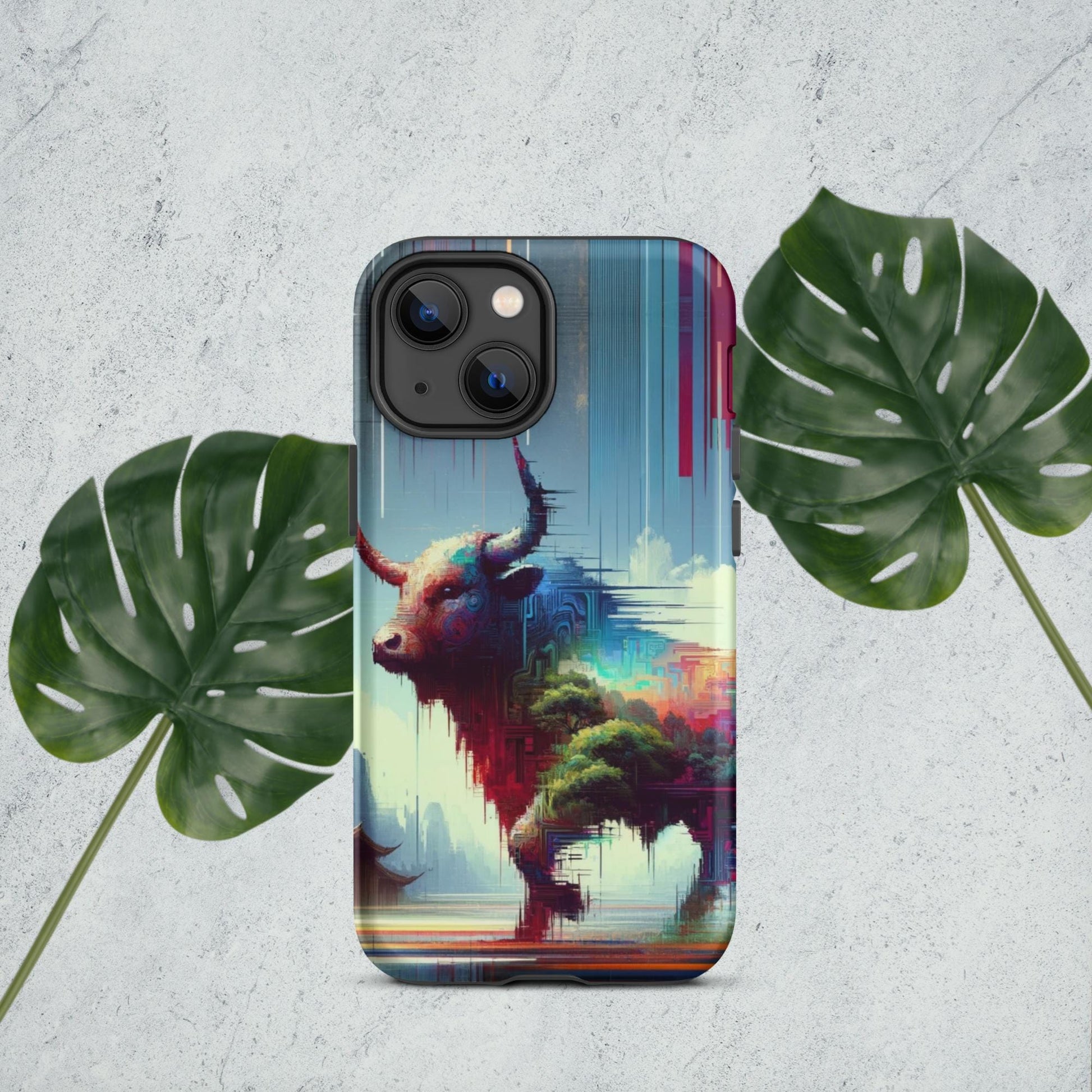 The Hologram Hook Up Matte / iPhone 13 mini Ox Glitch Tough Case for iPhone®