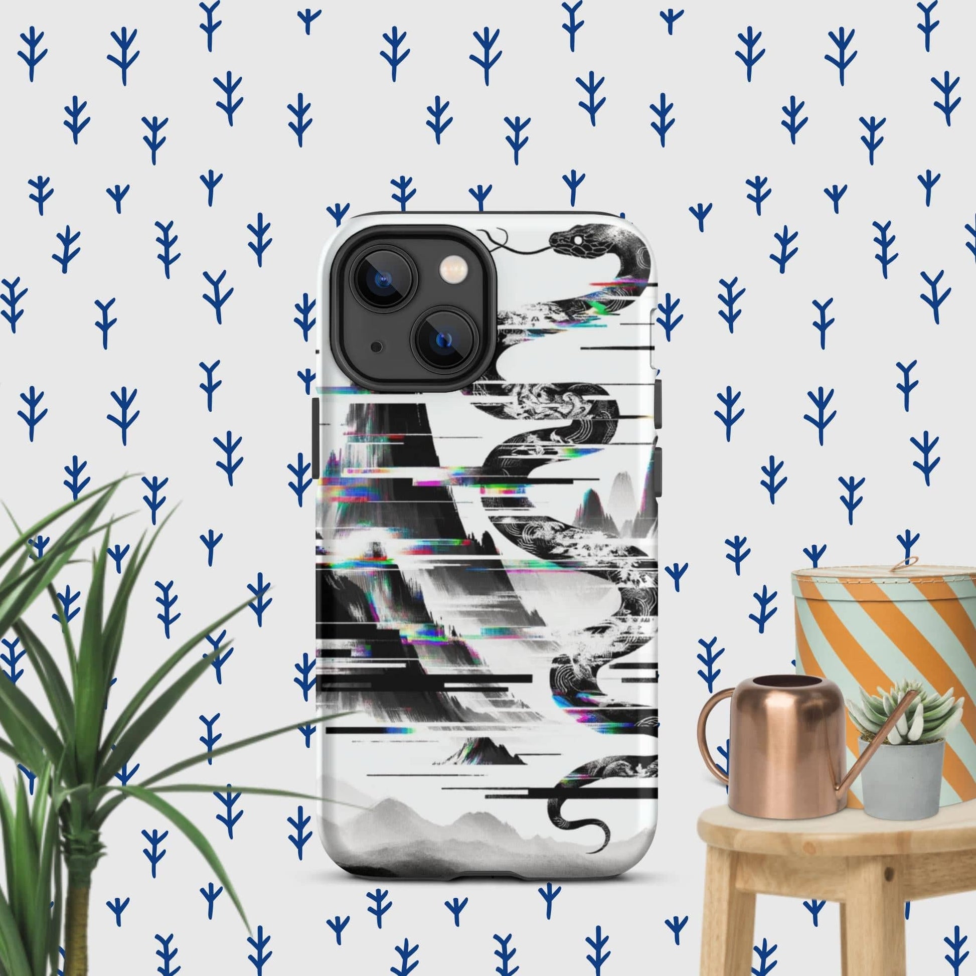 The Hologram Hook Up Matte / iPhone 13 mini Snake Glitch Tough Case for iPhone®