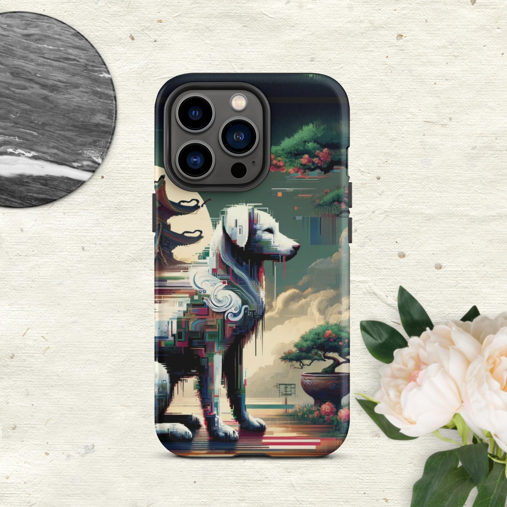 The Hologram Hook Up Matte / iPhone 13 Pro Dog Glitch Tough Case for iPhone®