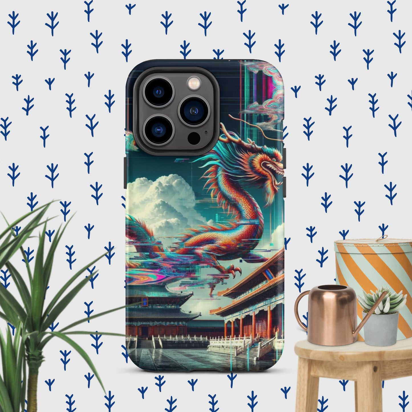 The Hologram Hook Up Matte / iPhone 13 Pro Dragon Glitch Tough Case for iPhone®