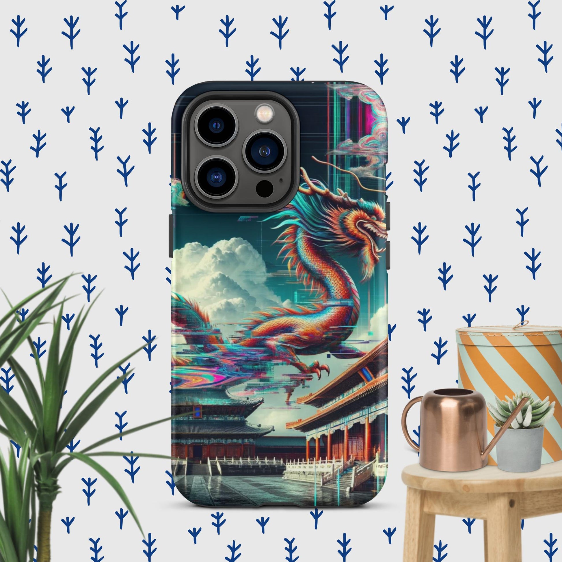 The Hologram Hook Up Matte / iPhone 13 Pro Dragon Glitch Tough Case for iPhone®