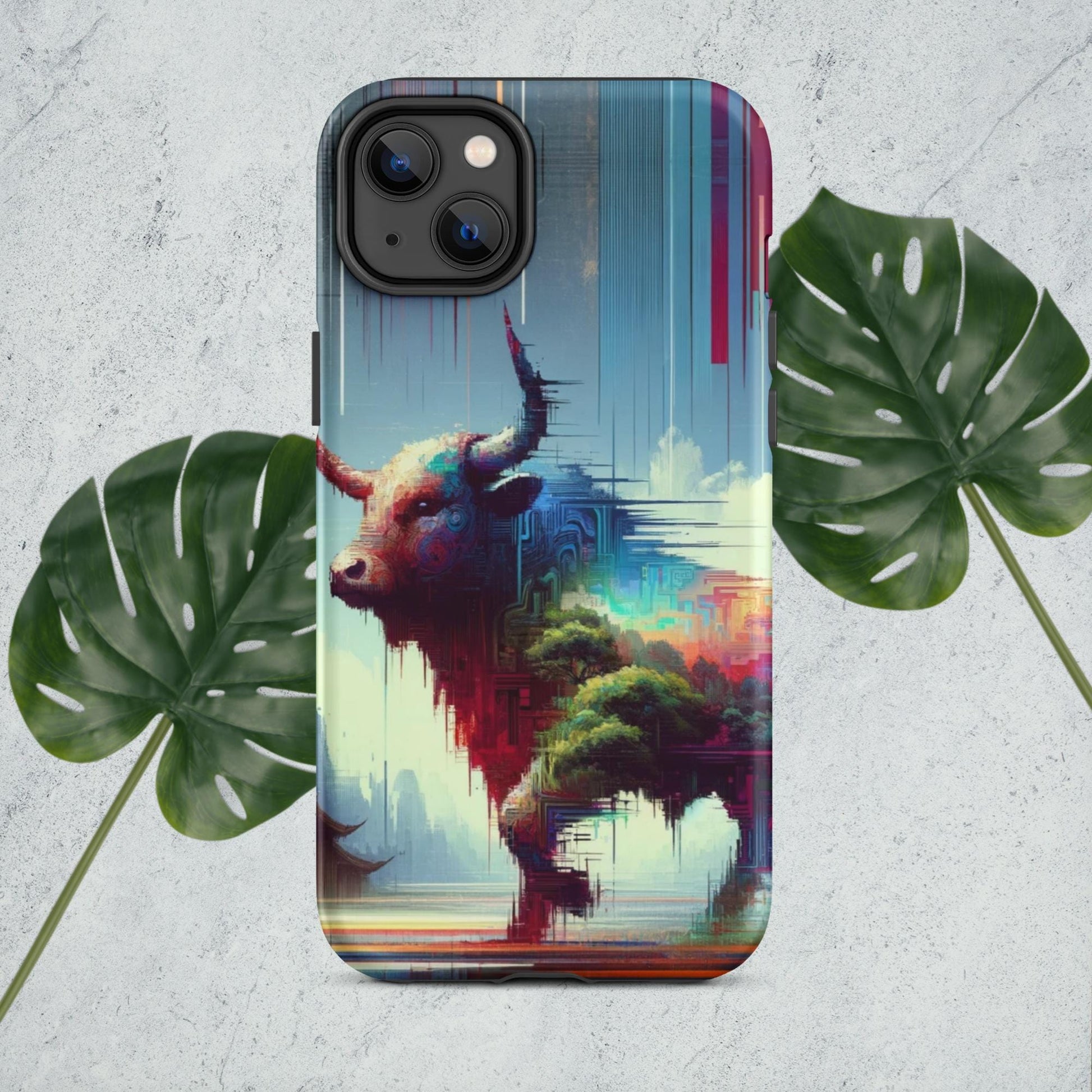 The Hologram Hook Up Matte / iPhone 14 Plus Ox Glitch Tough Case for iPhone®