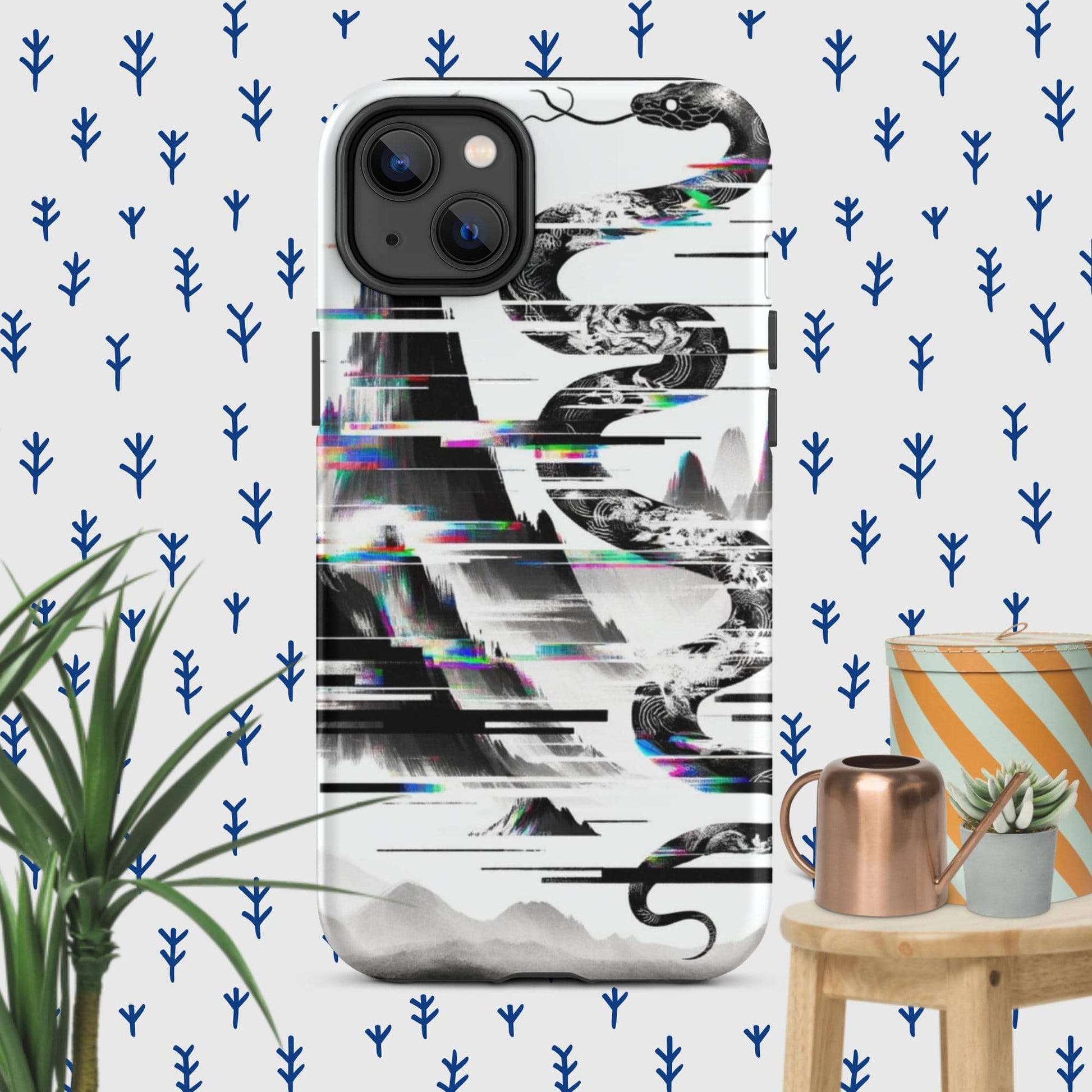 The Hologram Hook Up Matte / iPhone 14 Plus Snake Glitch Tough Case for iPhone®